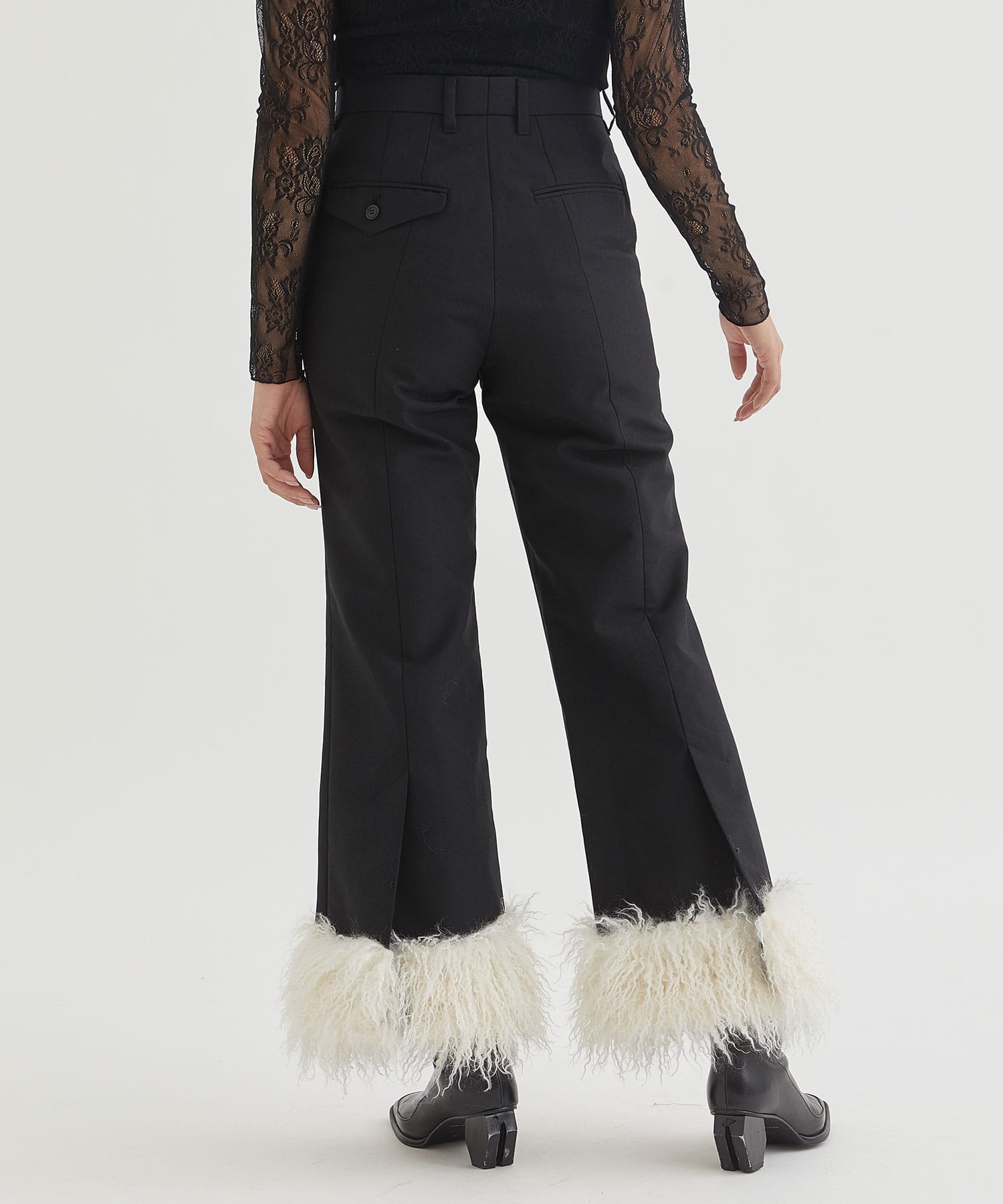 Wool bonding pants with fur TOGA