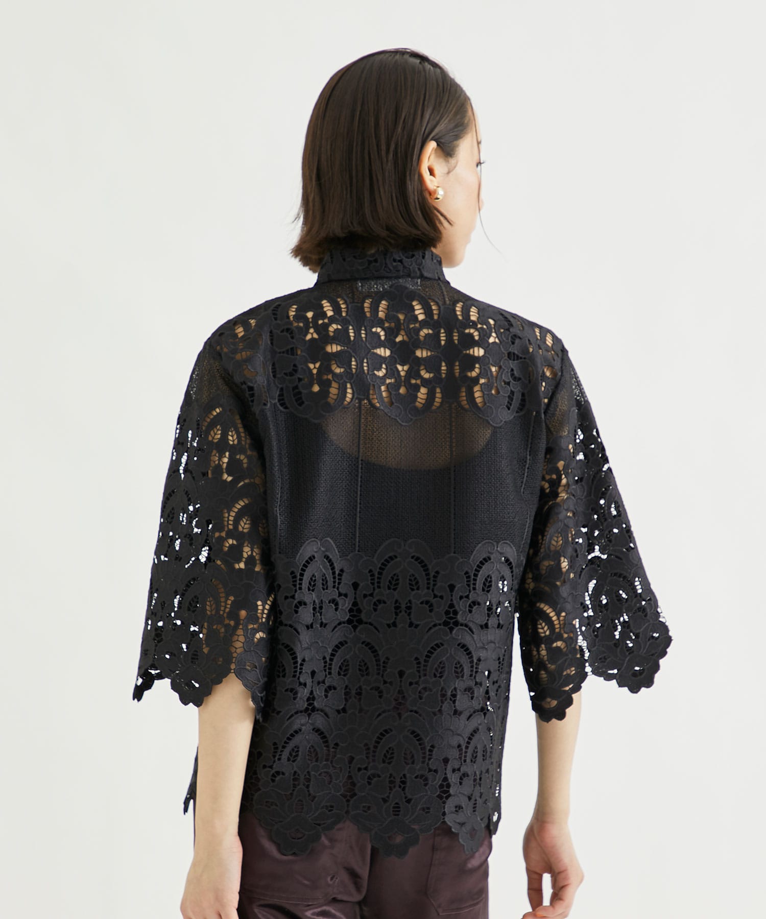 Lace shirt(36 BLACK): TOGA PULLA: WOMEN｜THE TOKYO ONLINE STORE