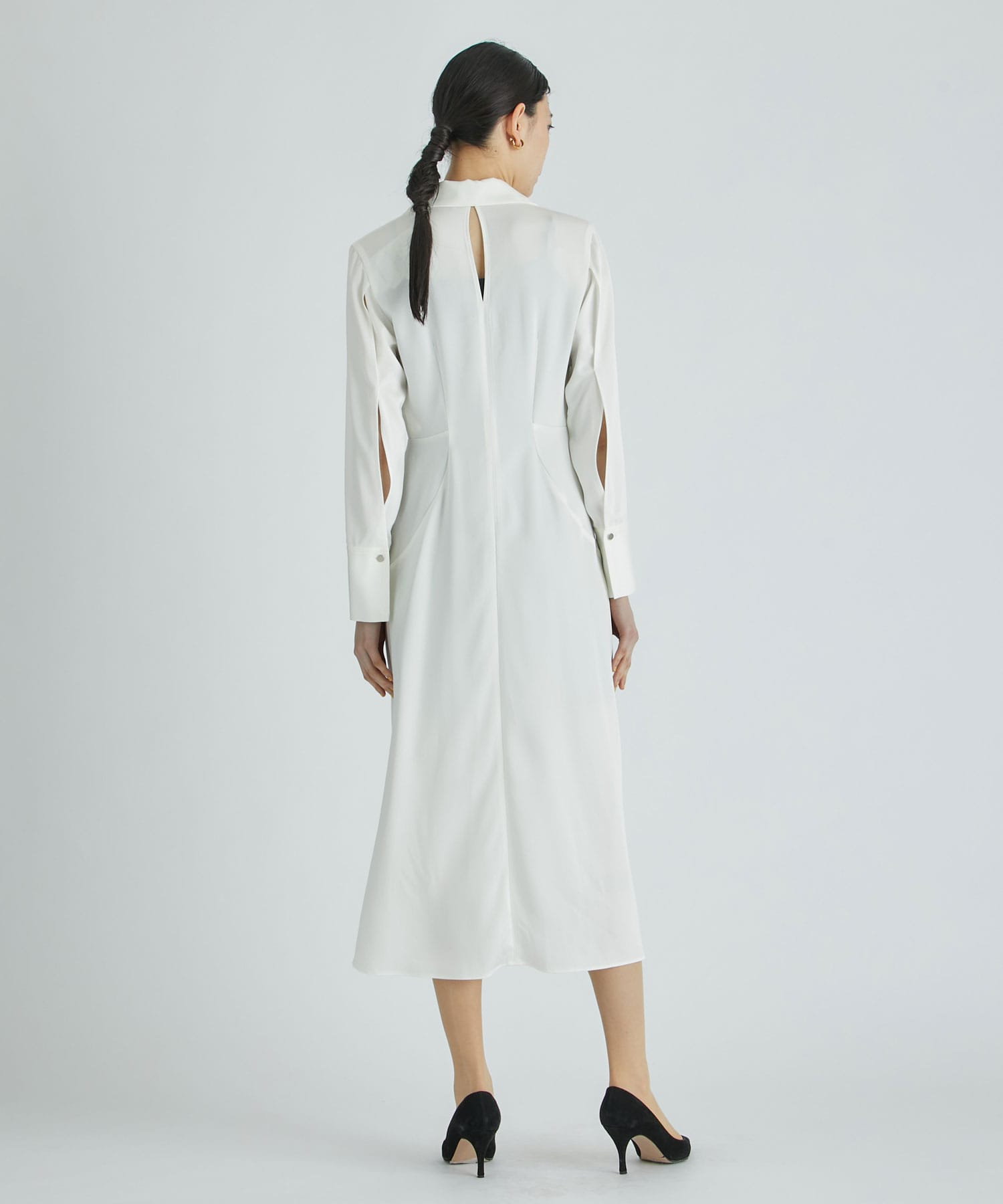2way slim satin Dress(1 WHITE): THE PERMANENT EYE: WOMEN｜THE
