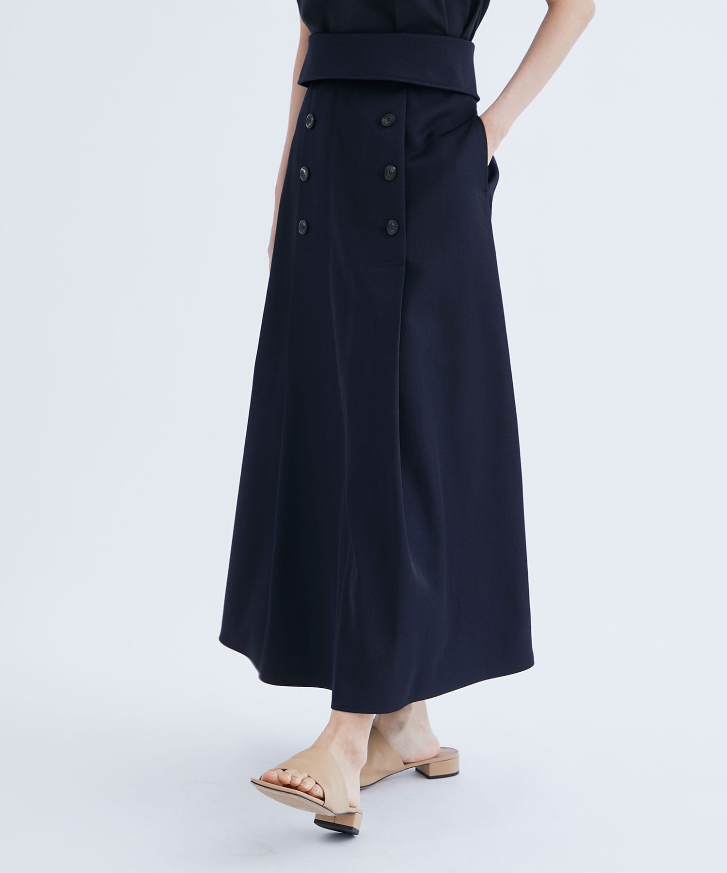 RERACS BALCOLLAR MARINE SKIRT(36 NAVY): THE RERACS: WOMEN｜THE