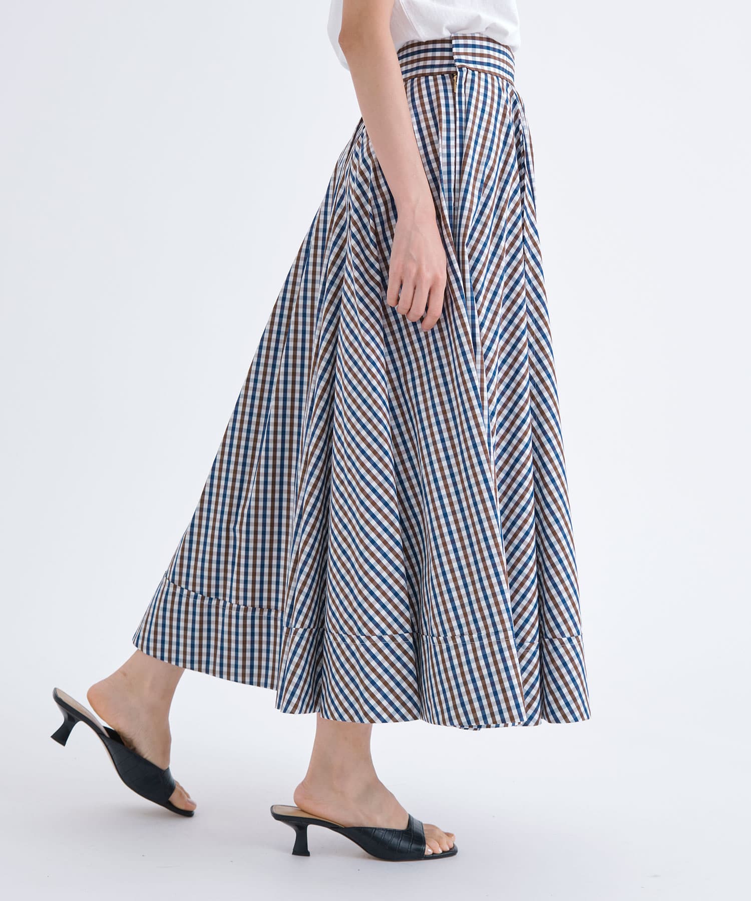 TUCK CIRCULAR SK M.GINGHAM(0 BROWN): MADISONBLUE: WOMEN｜THE TOKYO