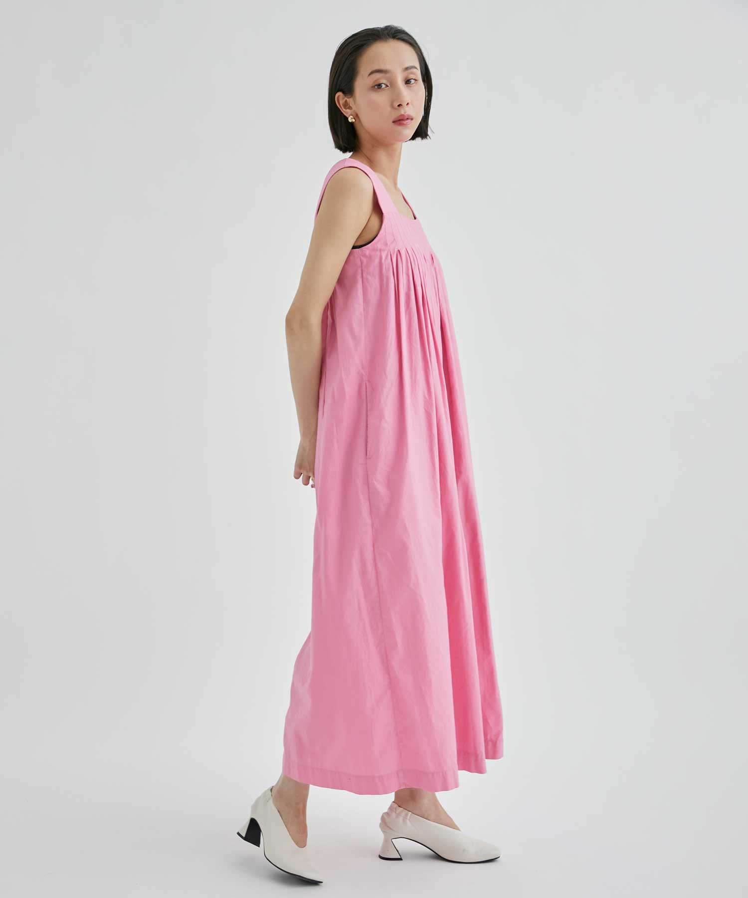 MICRO COTTON SATIN OVERALL(0 PINK): ATON: WOMEN｜THE TOKYO ONLINE