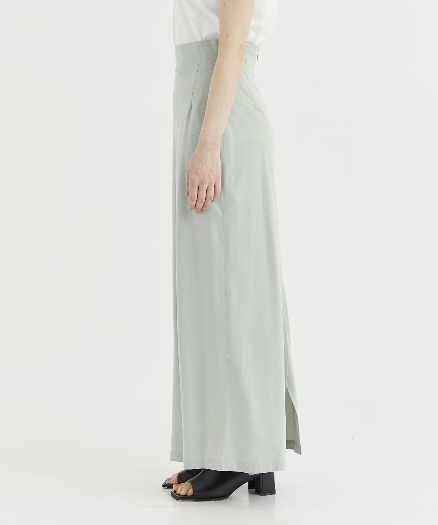 Cupro jersey straight long skirt 08sircus