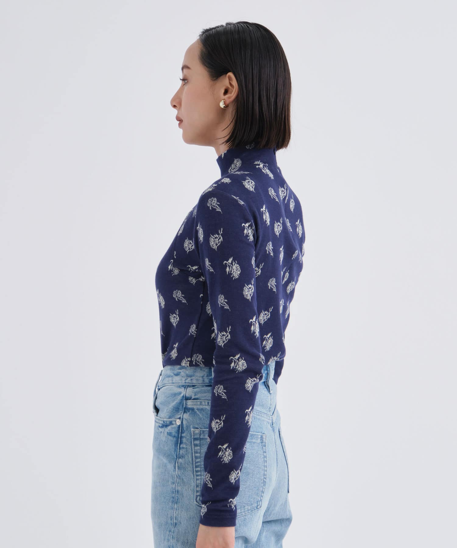 Flower Jersey TOP(36 NAVY): AKANE UTSUNOMIYA: WOMEN｜THE TOKYO