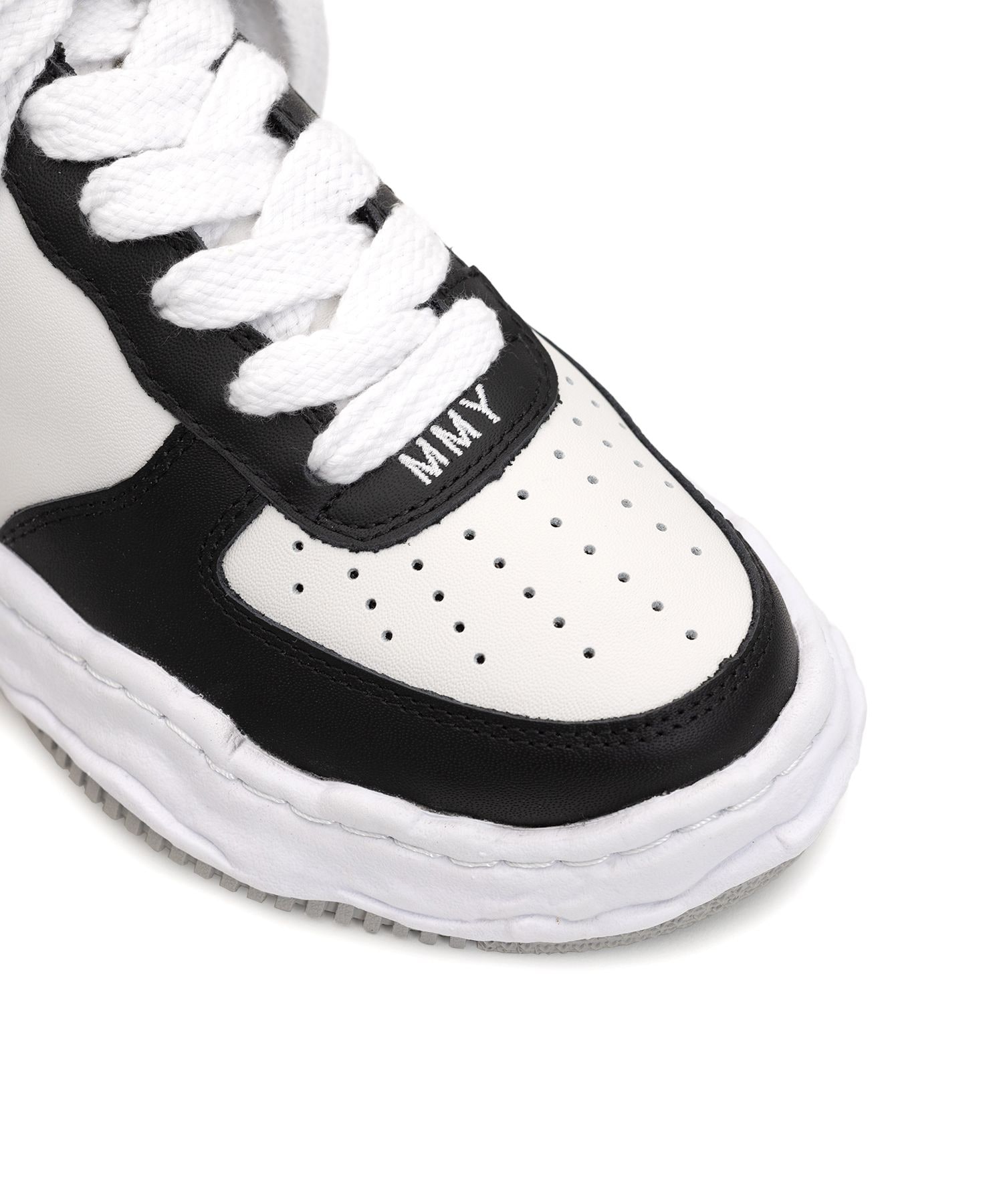 WAYNE Low original sole leather Low-Top sneakers(36 BLACK): Maison 