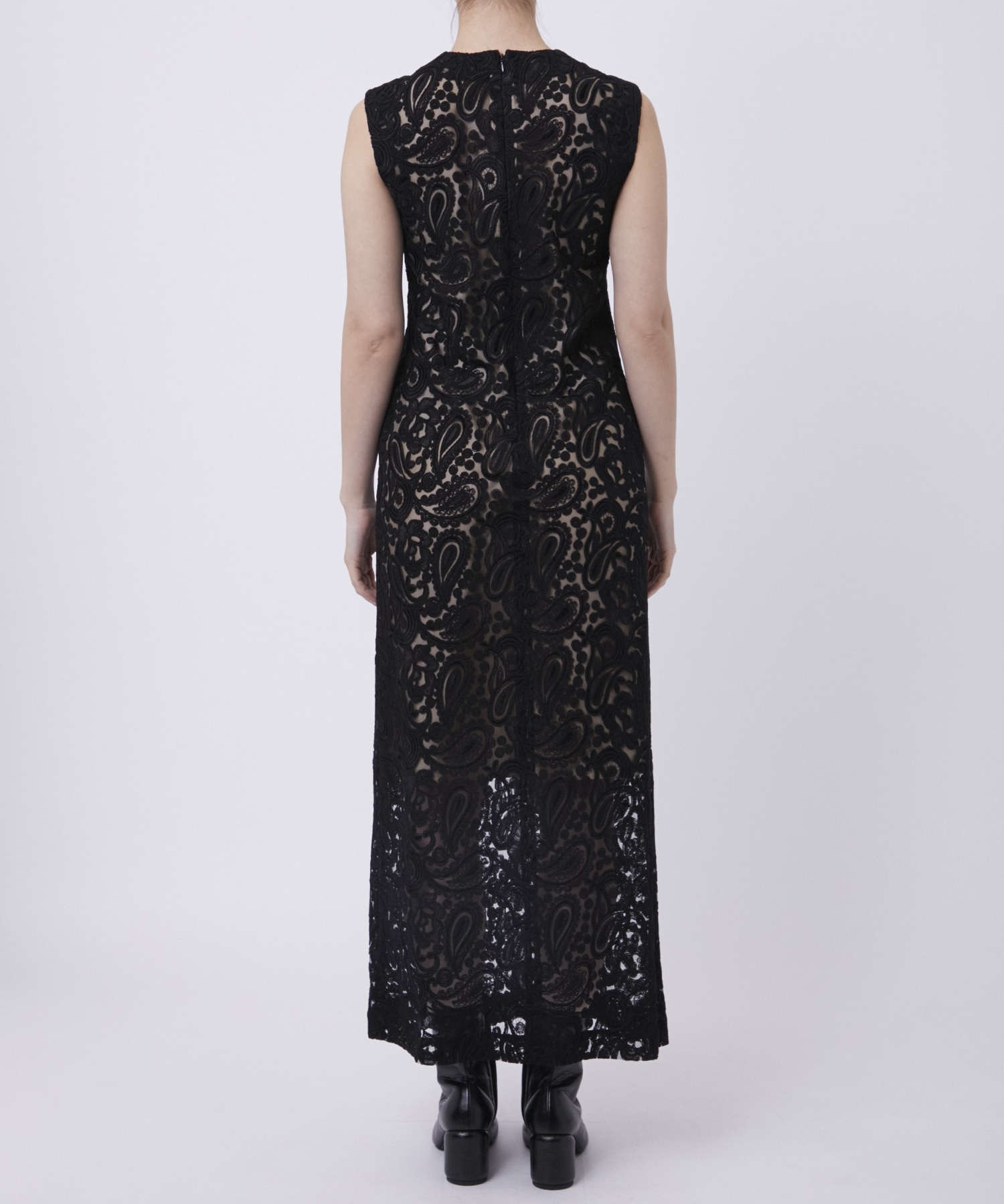 BLACK FORMAL LACE DRESS CINOH