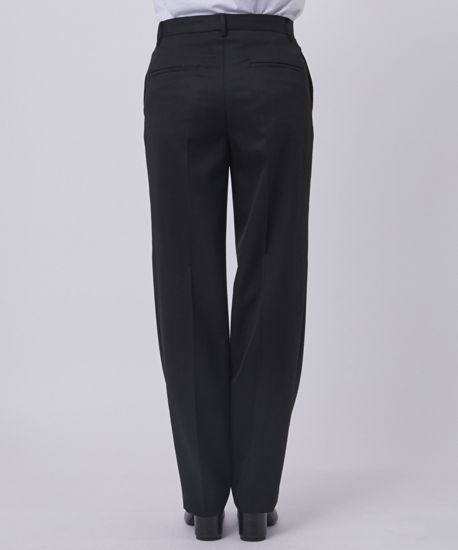 BLACK FORMAL STRAIGHT LEG TROUSERS CINOH