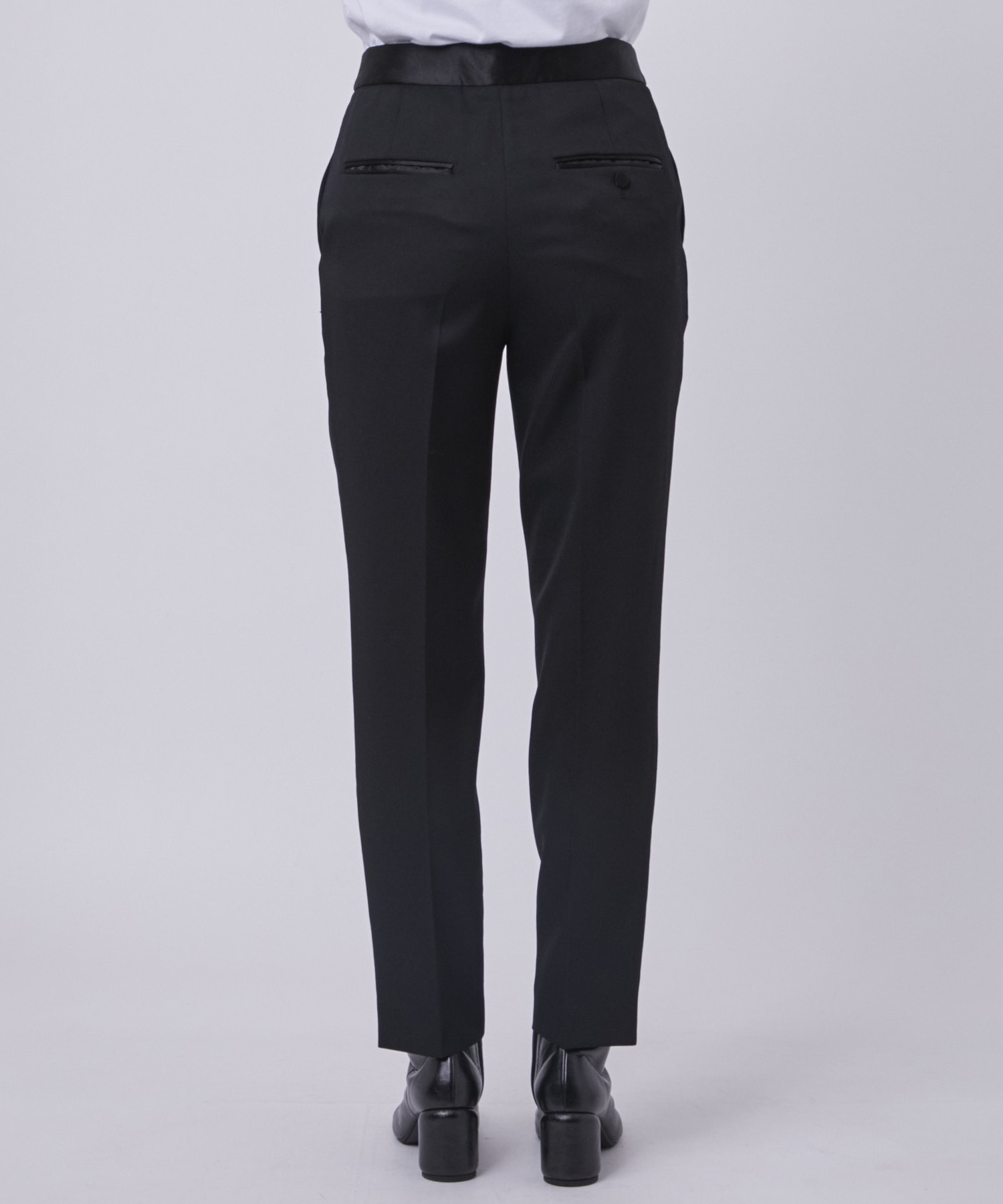 BLACK FORMAL TAPERED PANTS CINOH