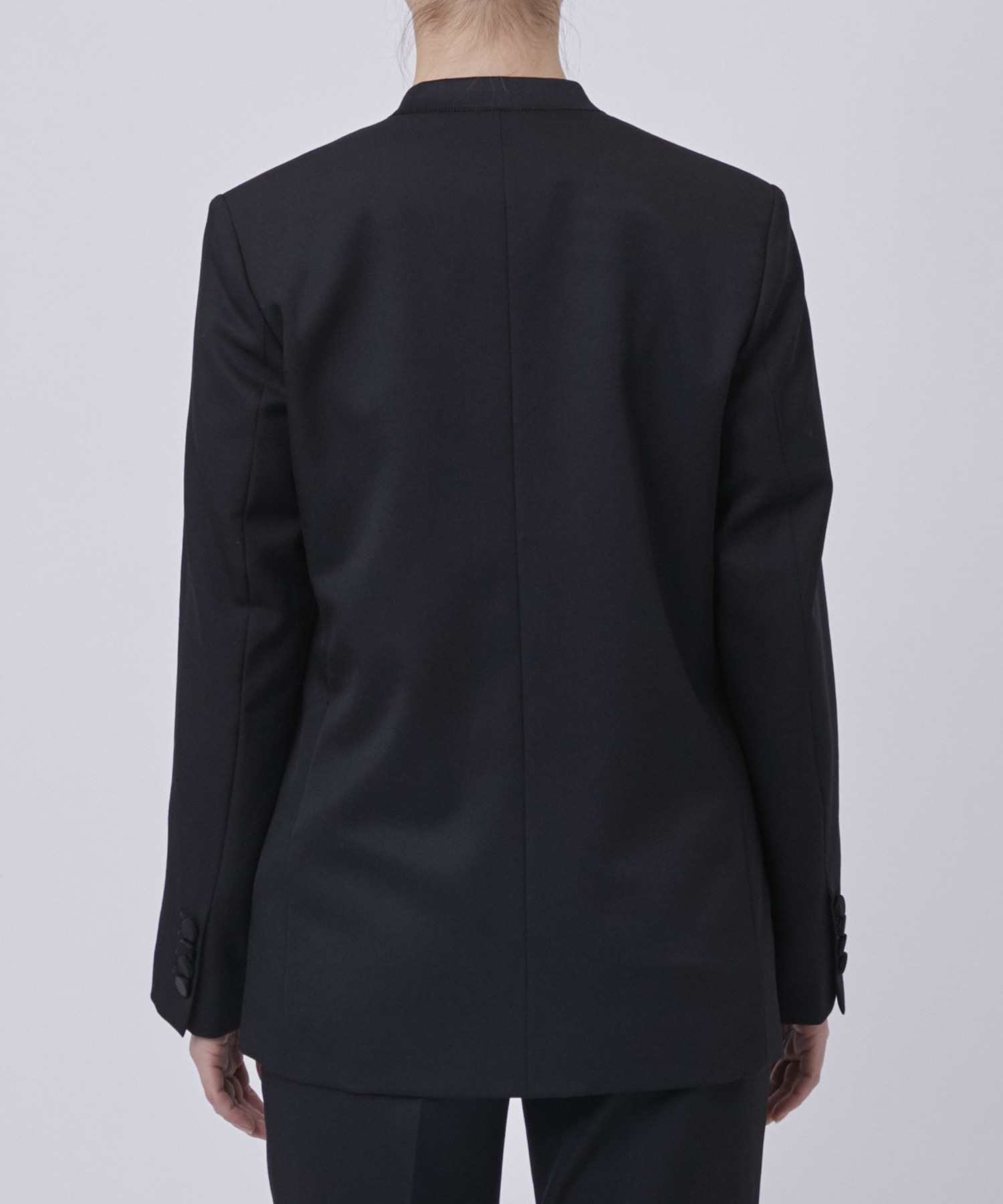 BLACK FORMAL NO COLLAR JACKET CINOH