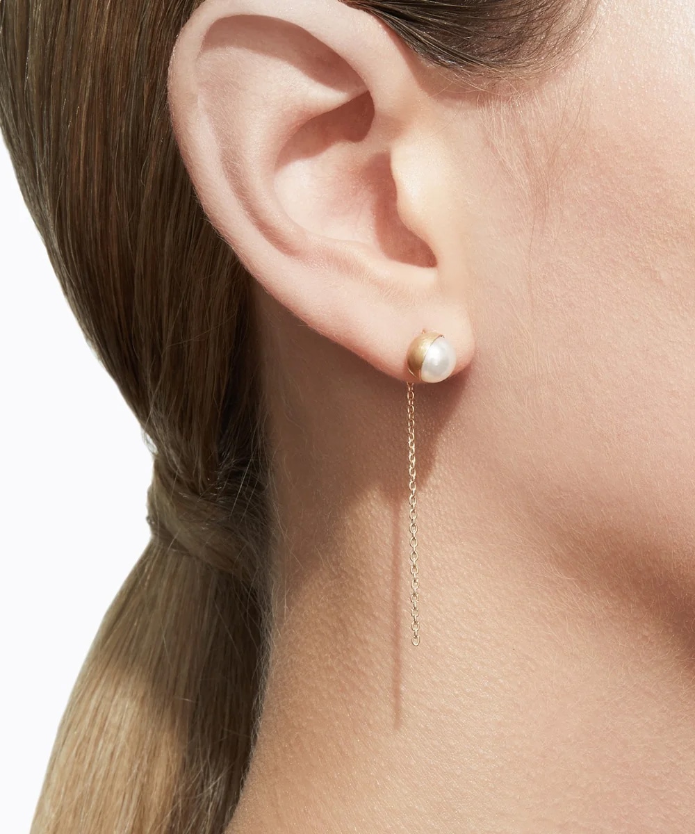 HALF PEARL CHAIN PIERCE 45° SHIHARA