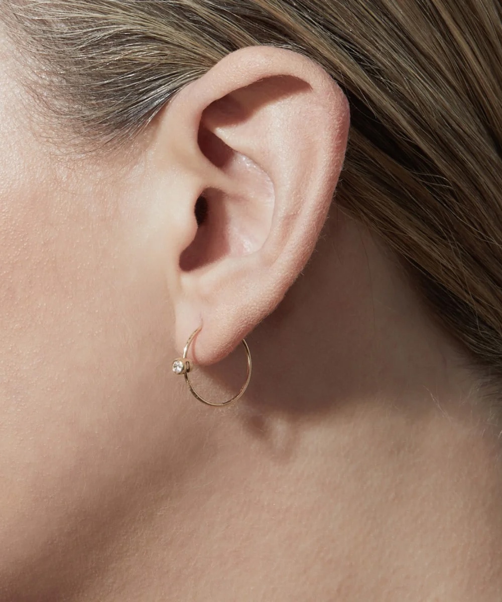 ONE-STONE HOOP PIERCE 03 SHIHARA