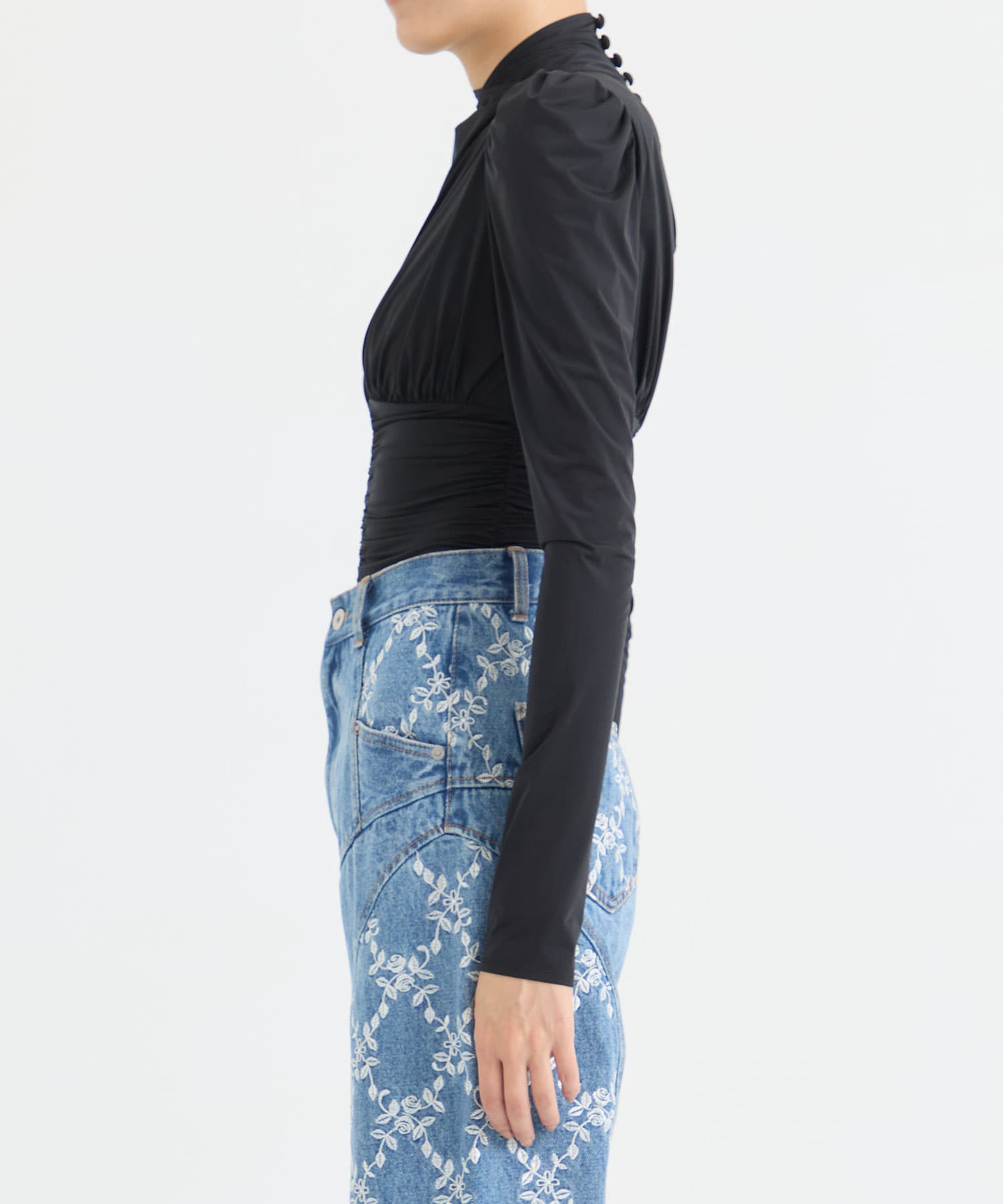 STRECH JERSEY DRAPED BLOUSE FETICO