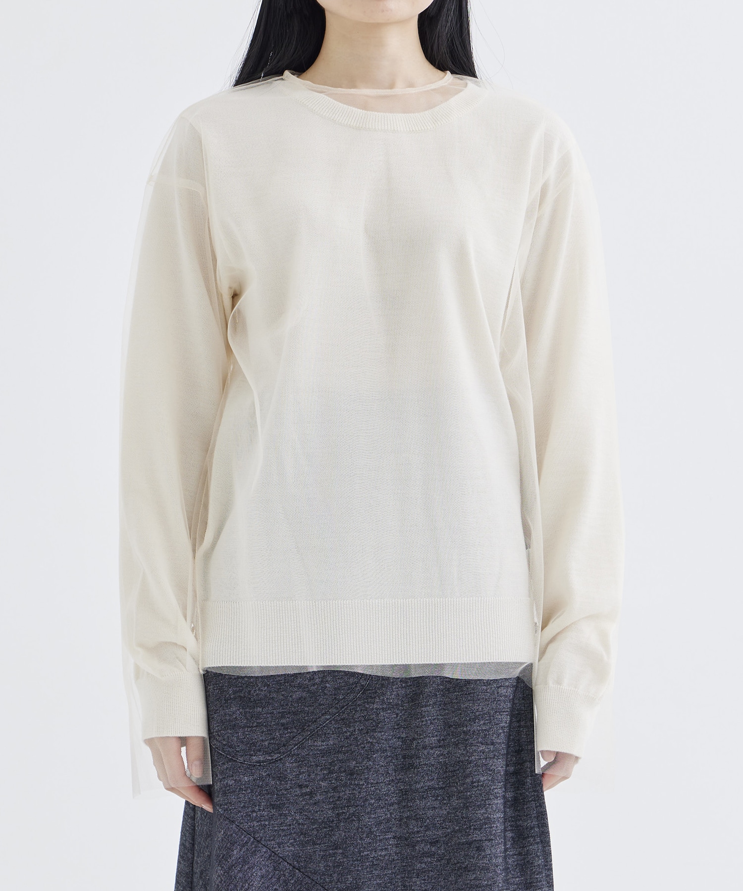 別注Tulle Combination Knit PO Chika Kisada