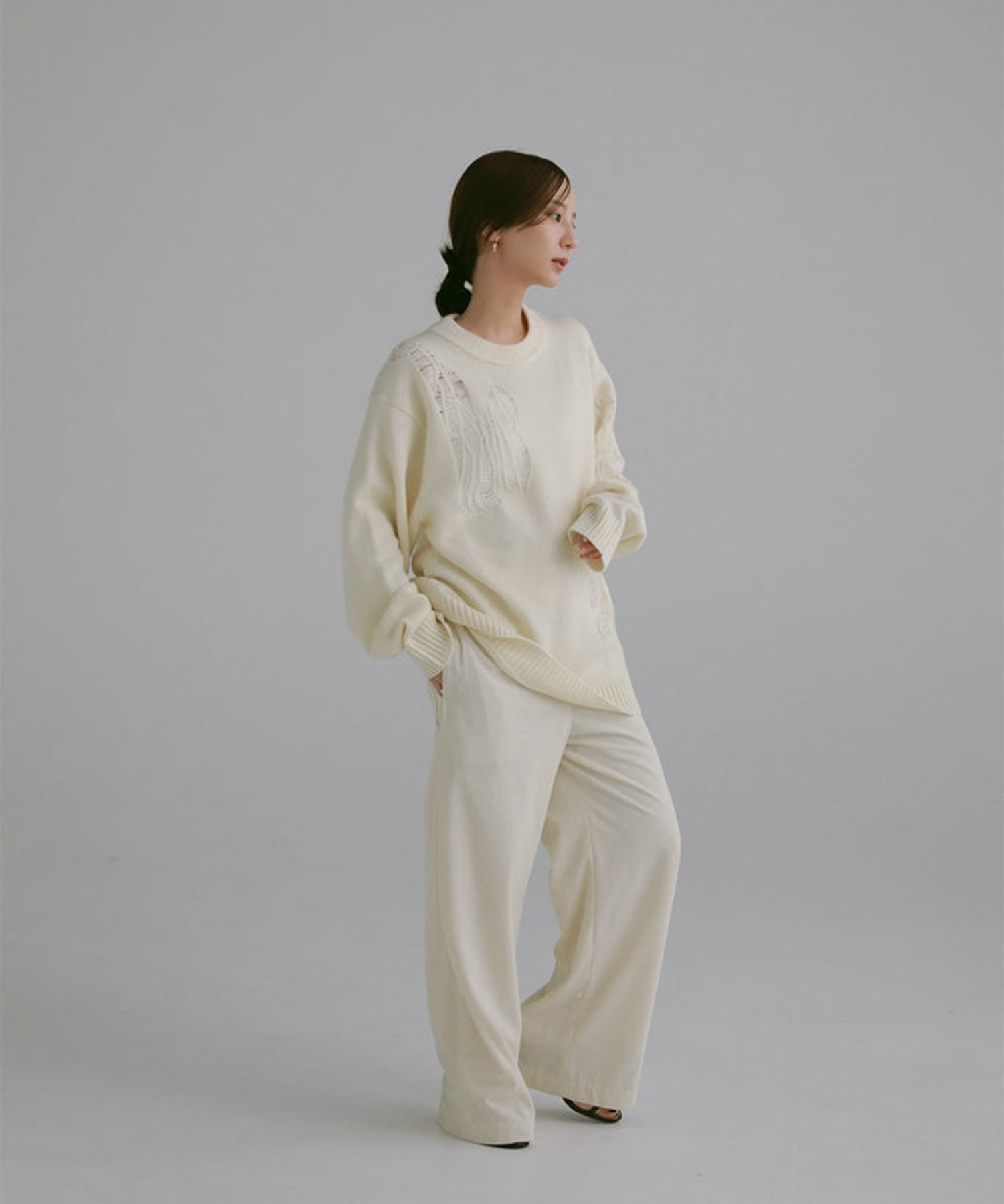 embroidery knit pullover Louren