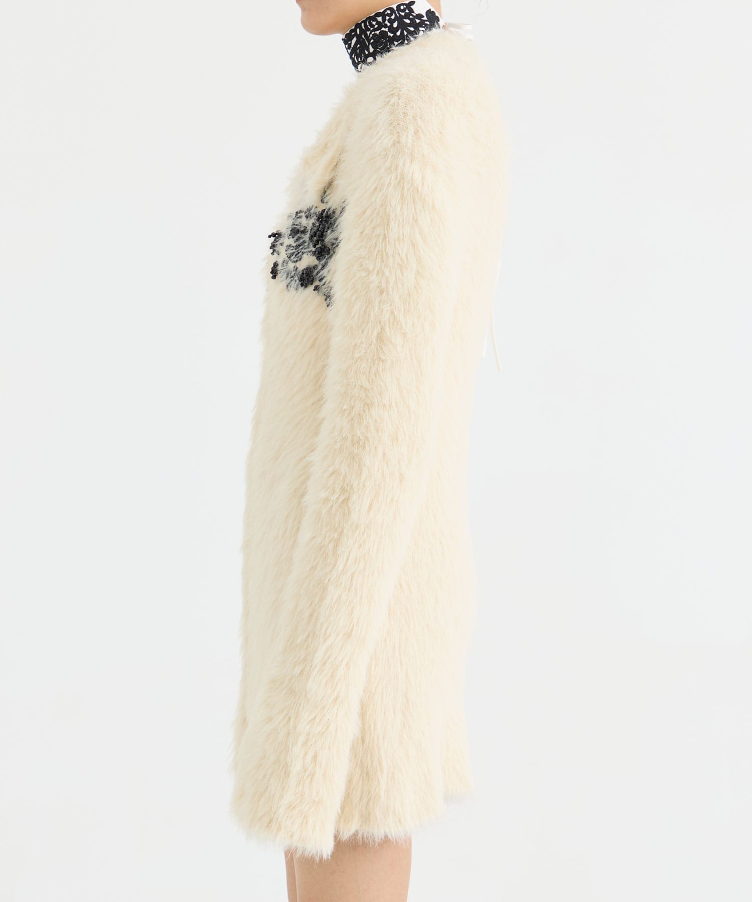 FUR KNIT BEAD EMBROIDERED JACKET FETICO