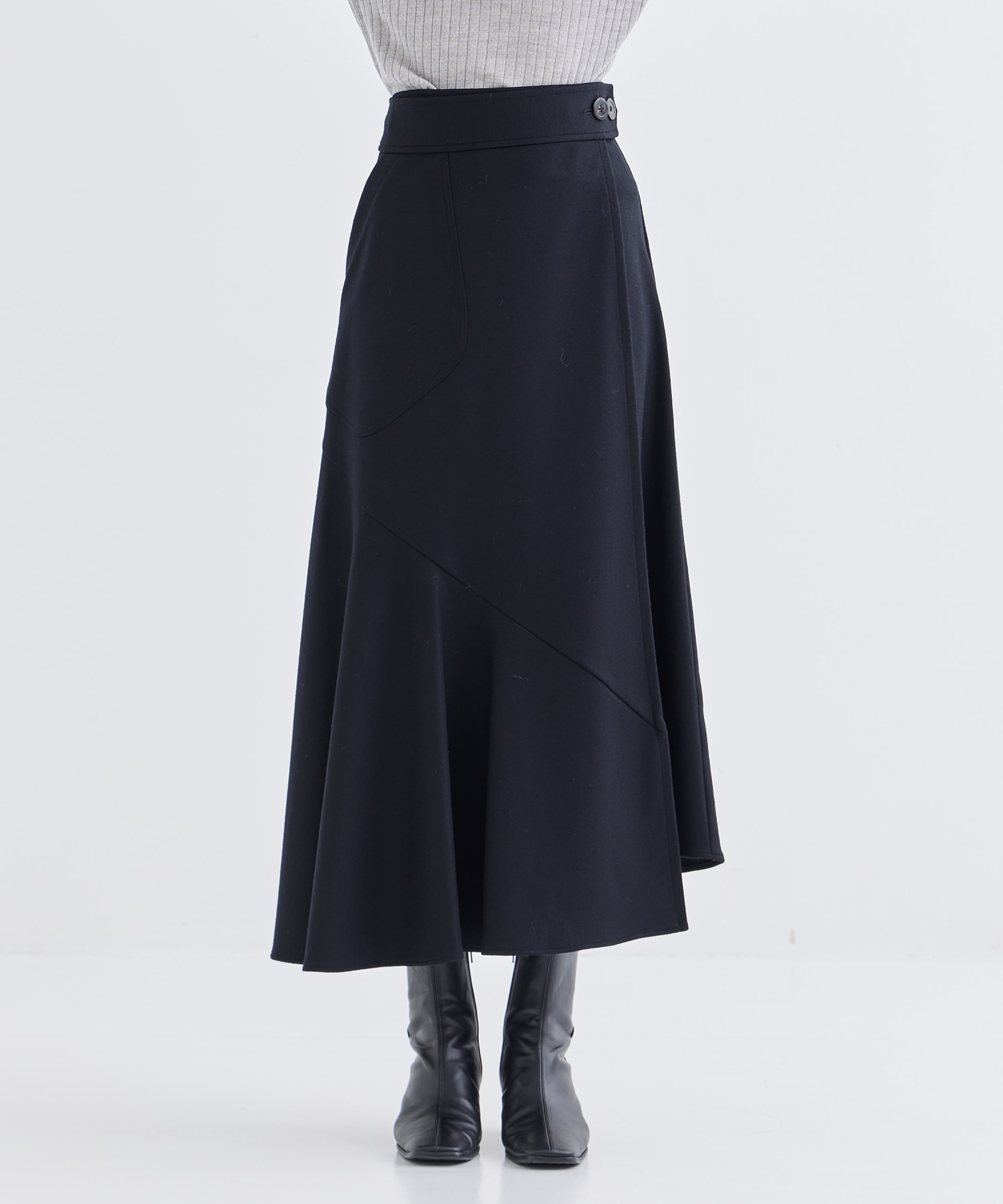 WASHABLE FLANNEL CASHMERE TOUCH WRAP SKIRT THE TOKYO