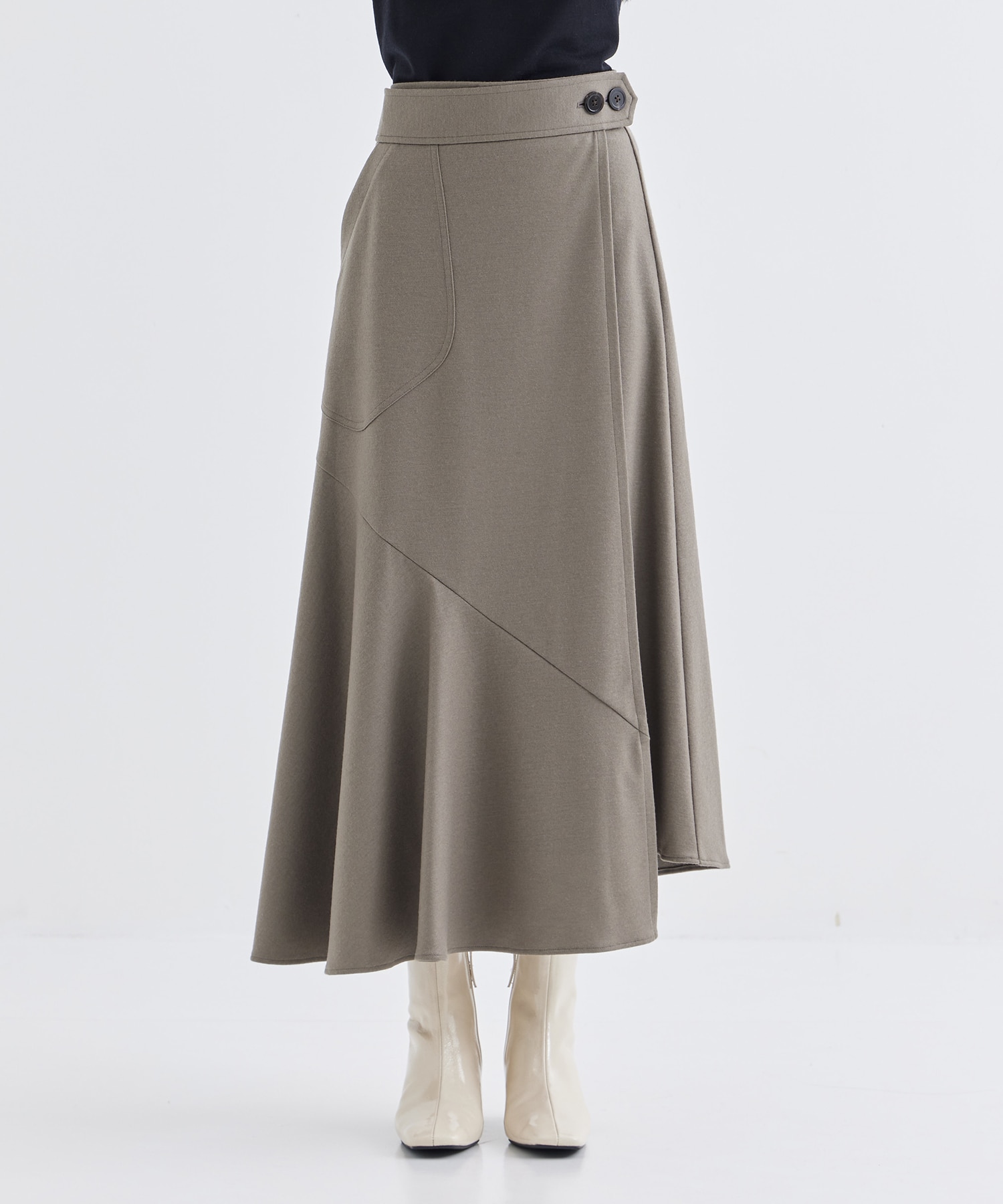 WASHABLE FLANNEL CASHMERE TOUCH WRAP SKIRT THE TOKYO