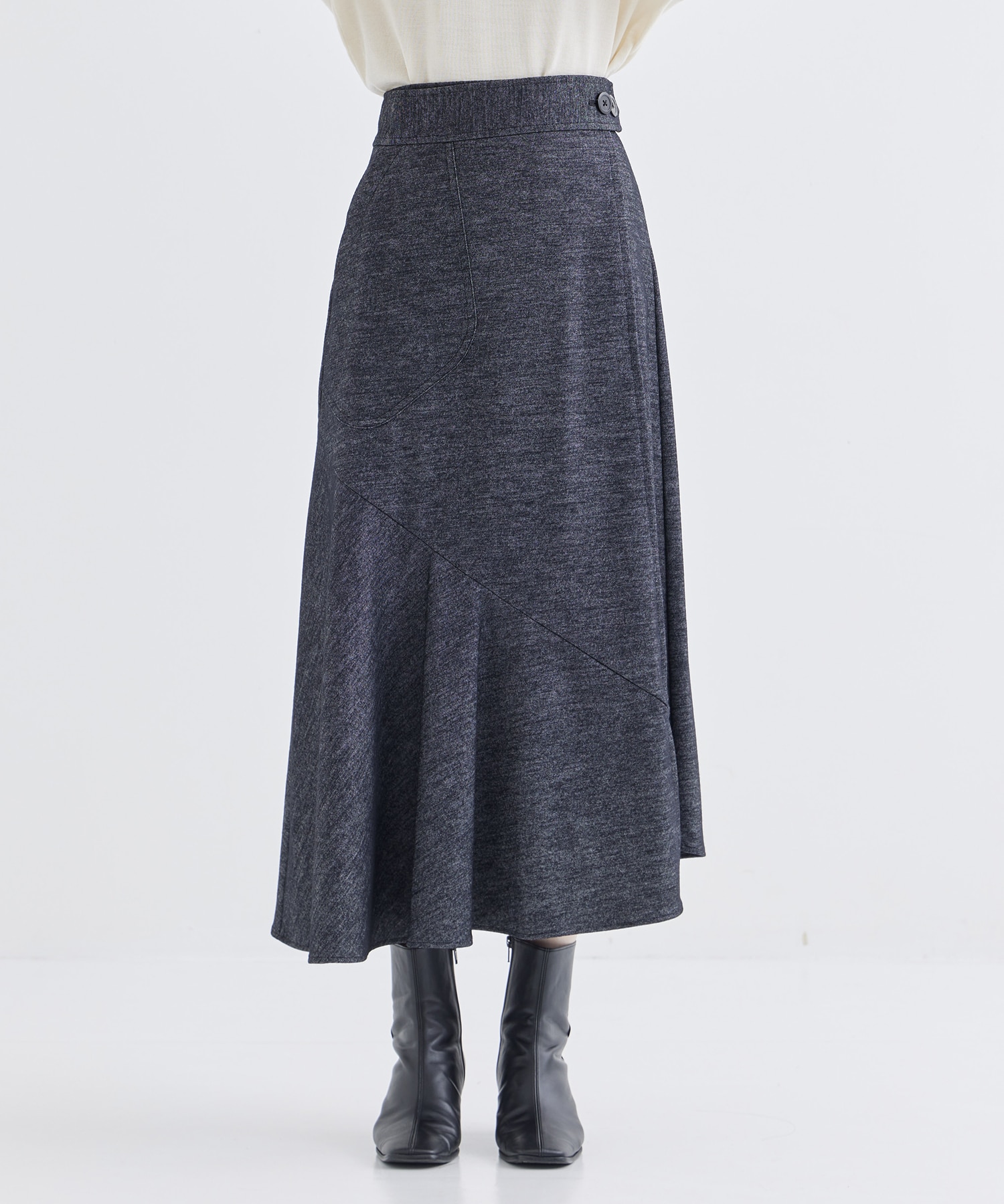 WASHABLE TWEEDY JERSEY WRAP SKIRT THE TOKYO