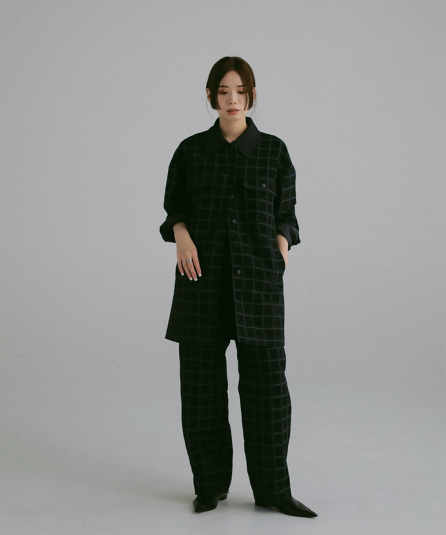 velvet jacquard check blouson Louren