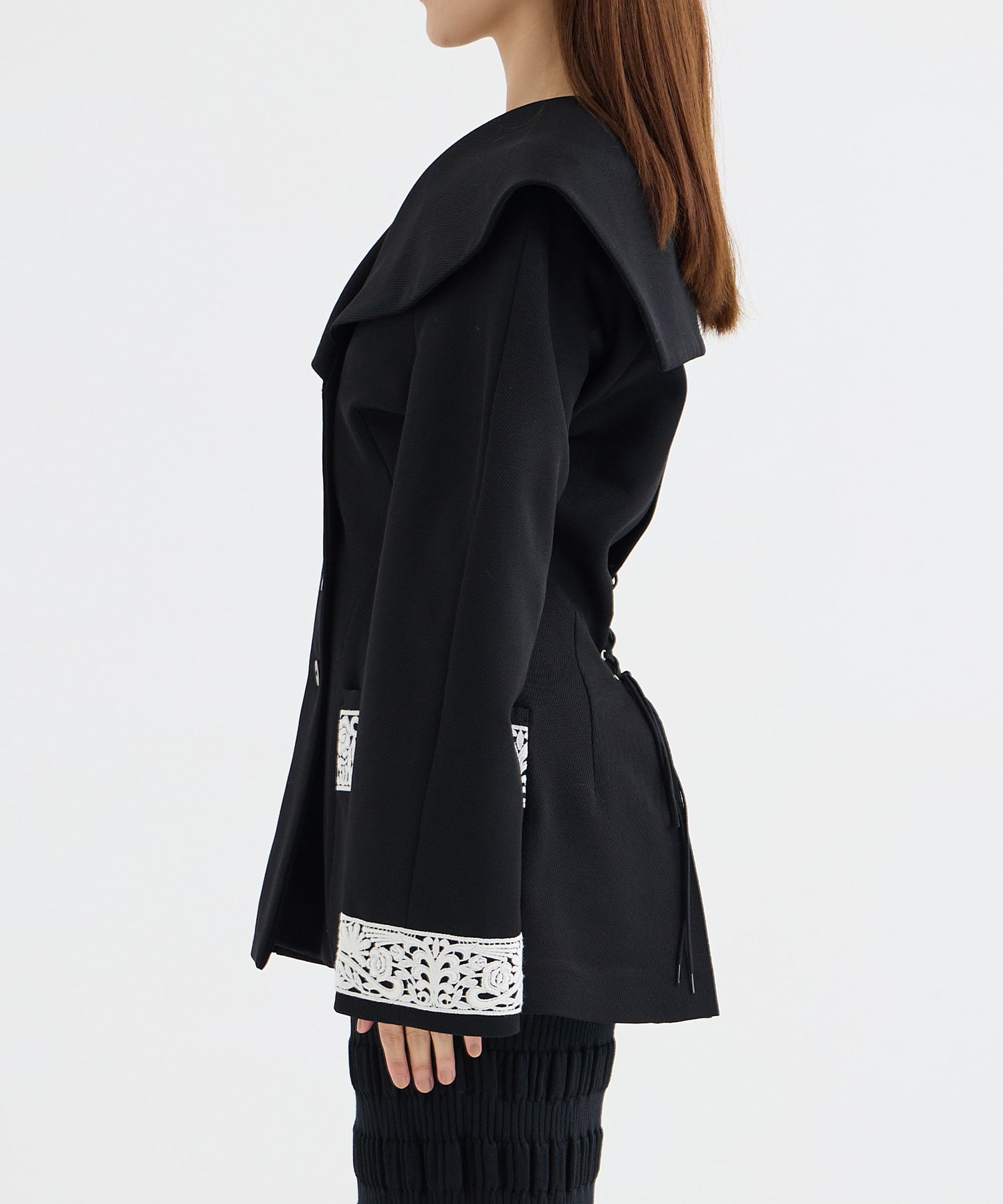 WOOL GABARDINE EMBROIDERED JACKET FETICO