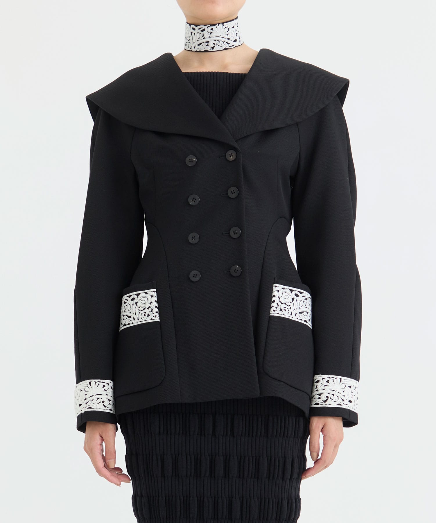 WOOL GABARDINE EMBROIDERED JACKET FETICO