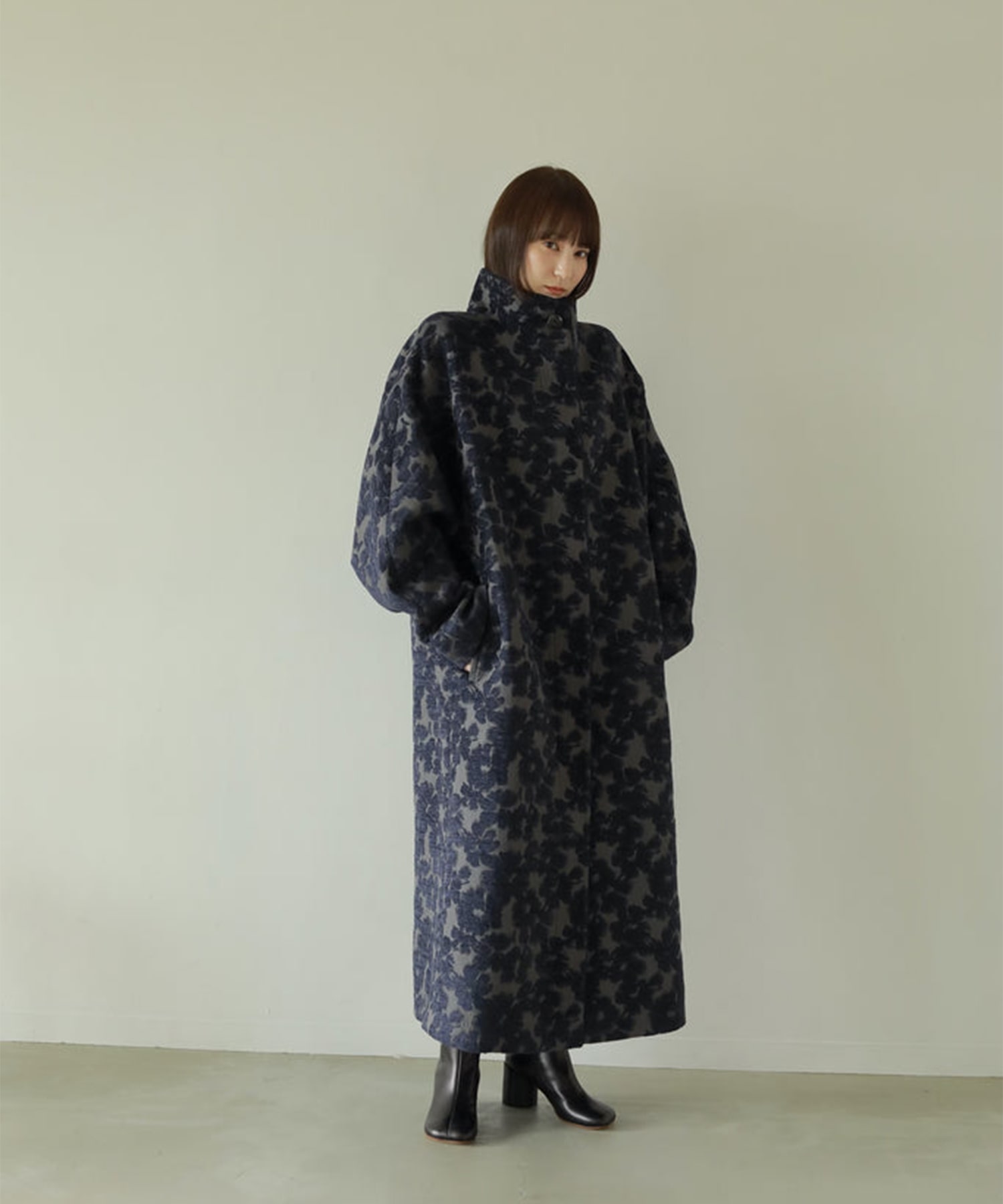 flower mole jacquard coat Louren