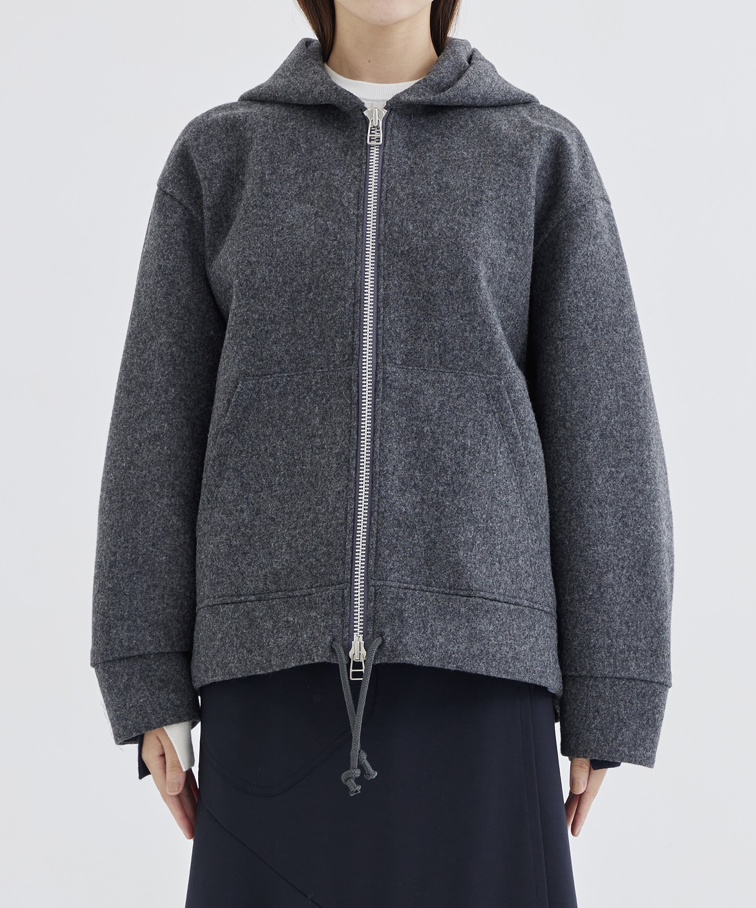 OVERSIZED HOODIE MELTON MADISONBLUE