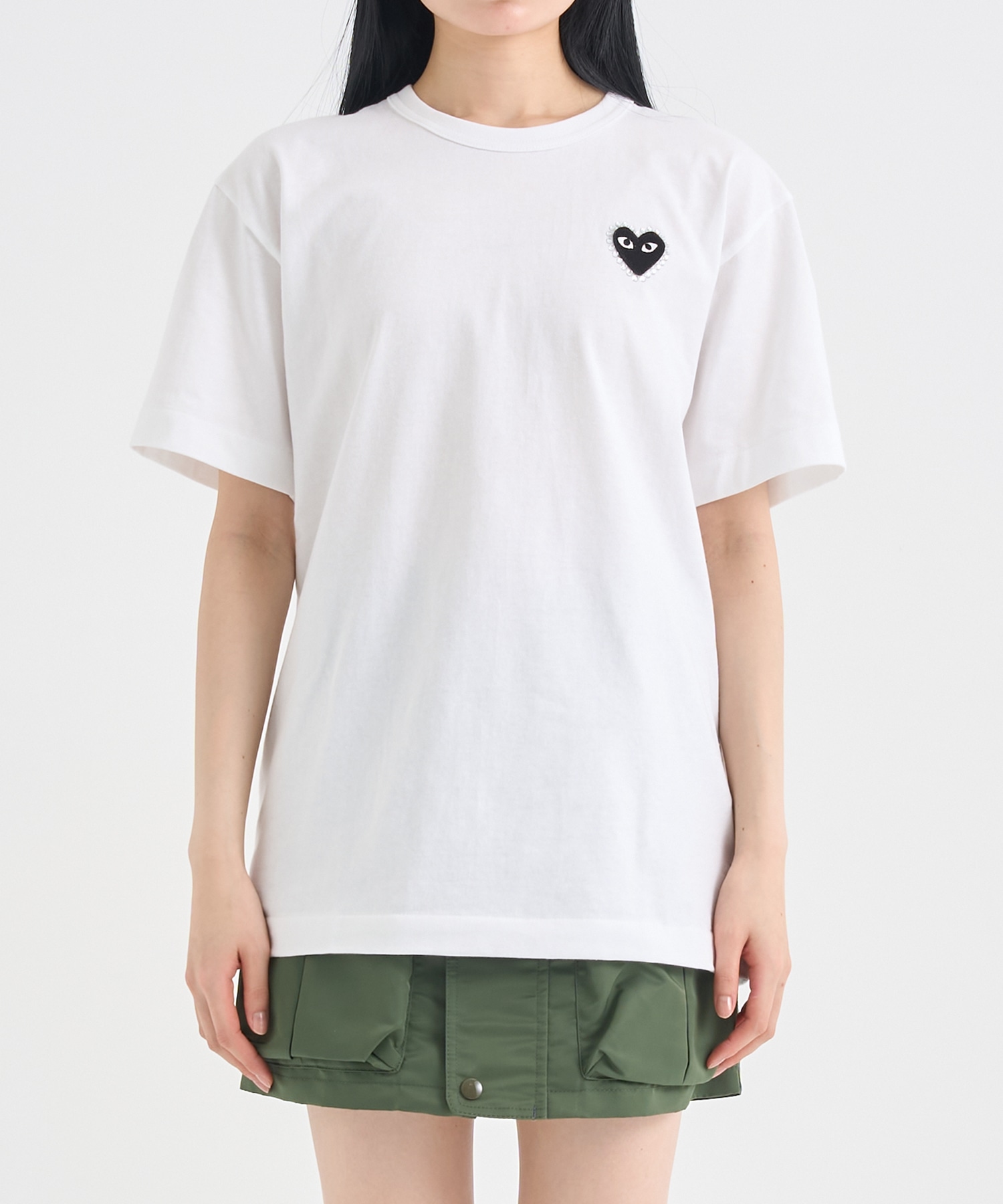 T-SHIRT RHINESTONE EMBLEM S/S PLAY Comme des Garcons