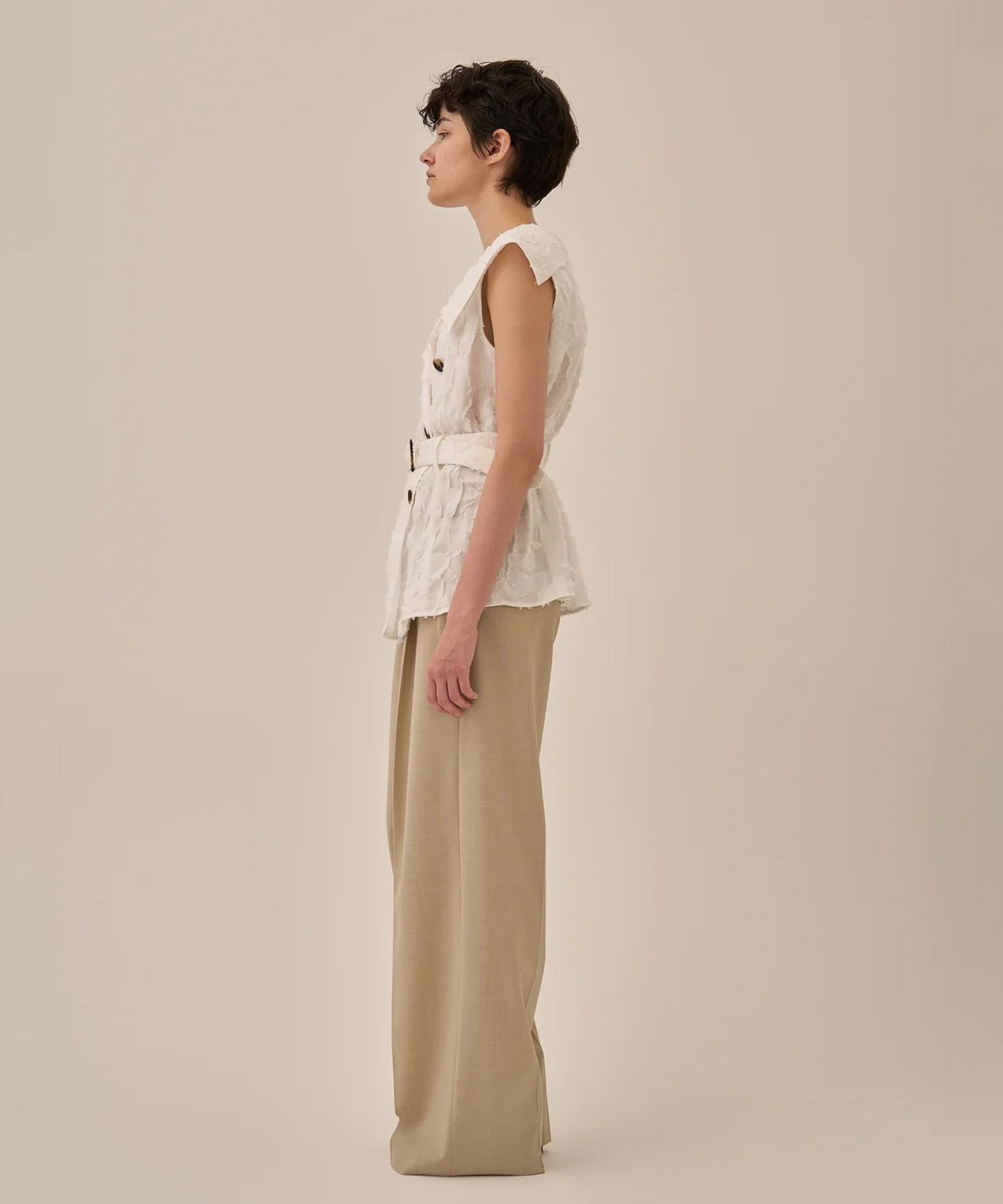 Block flower shirt WH AKIRANAKA