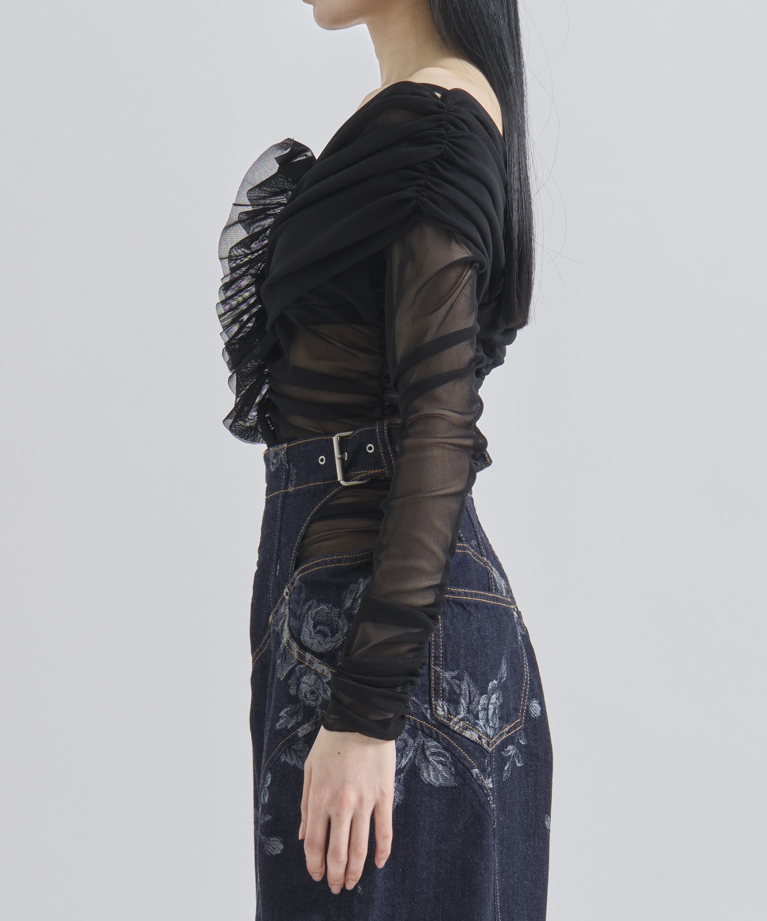 TULLE FRILLED BODYSUIT FETICO