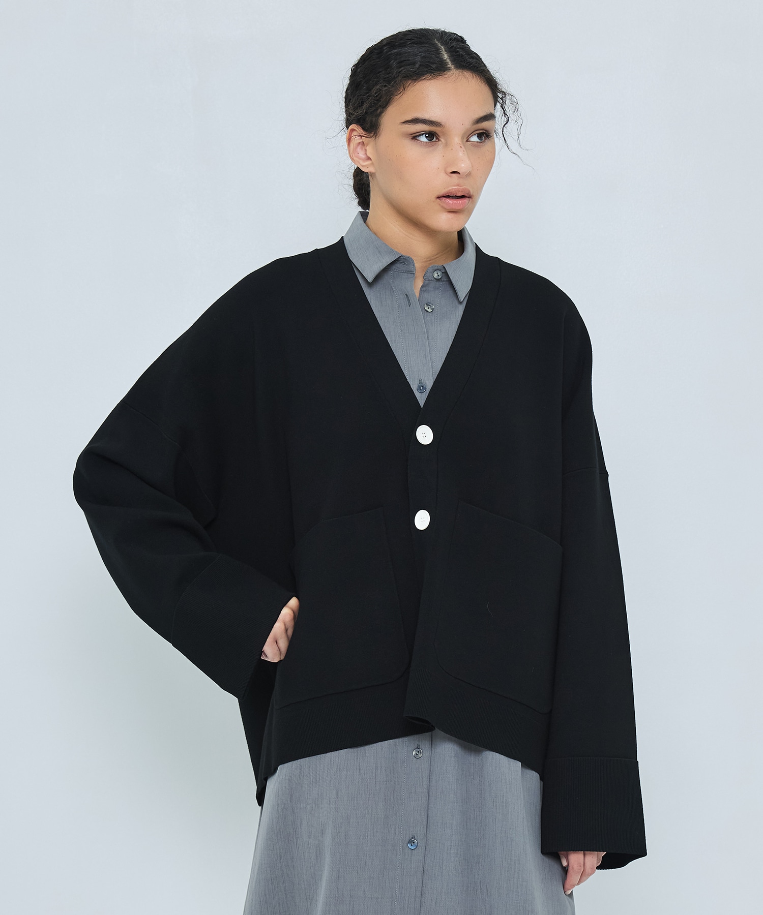 BOX WIDE-CARDIGAN ENFOLD