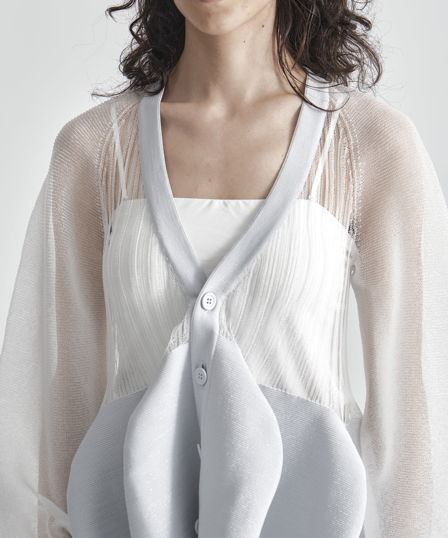 POTTERY LUCENT GLITTER PUFF SLEEVE CARDIGAN CFCL