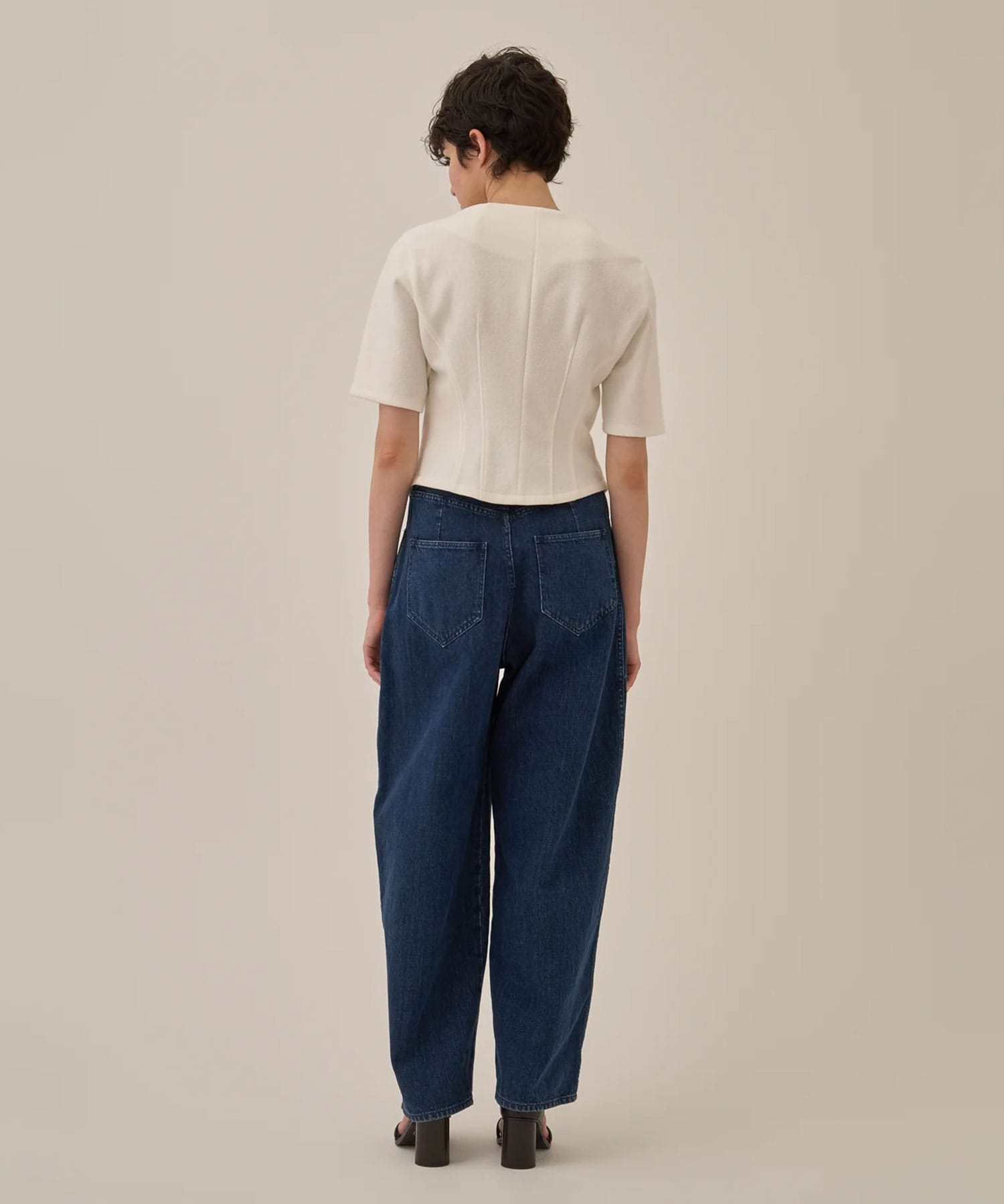 Miriam panel denim pants NV AKIRANAKA