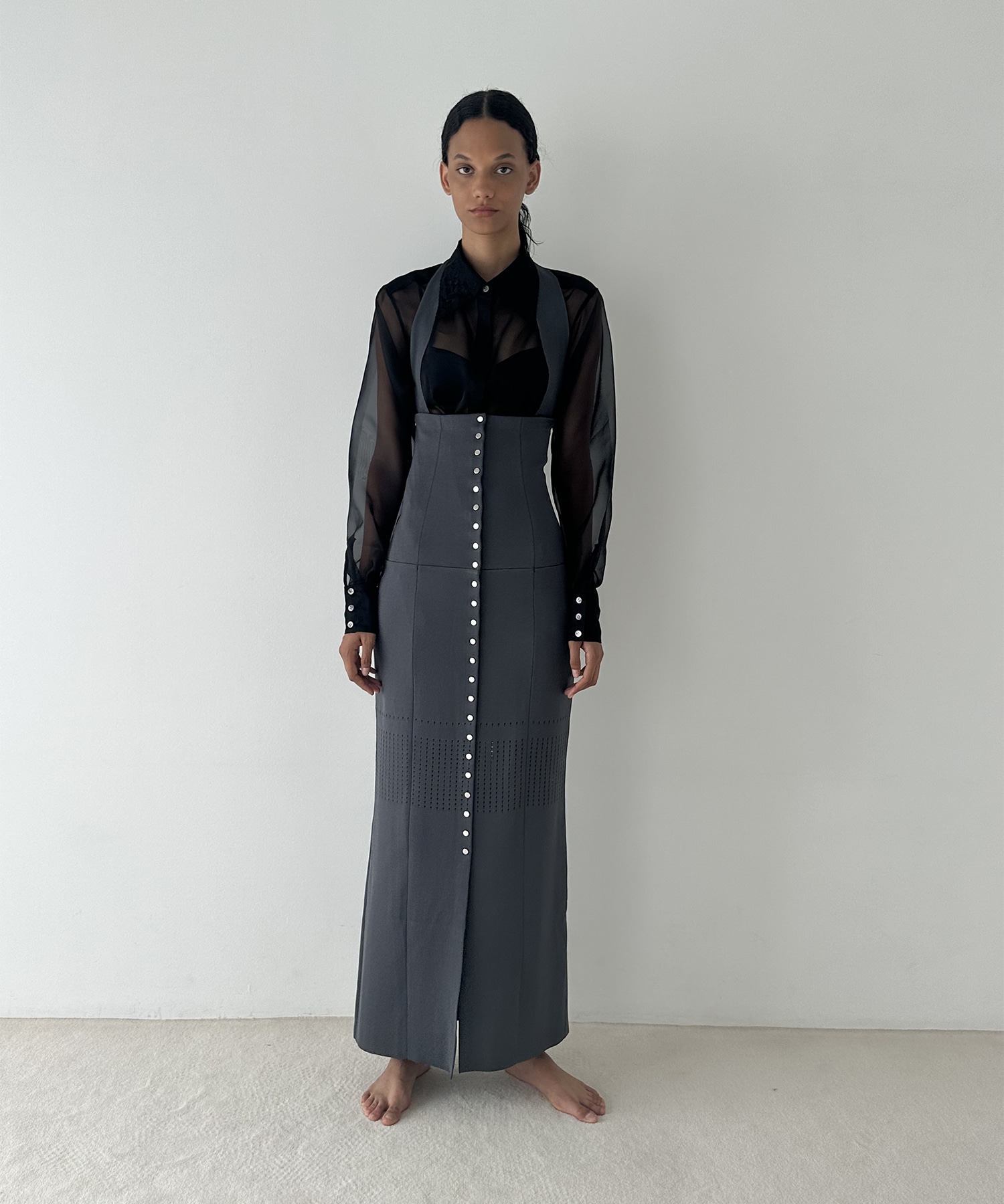 STRAPS KNIT LONG SKIRT FETICO