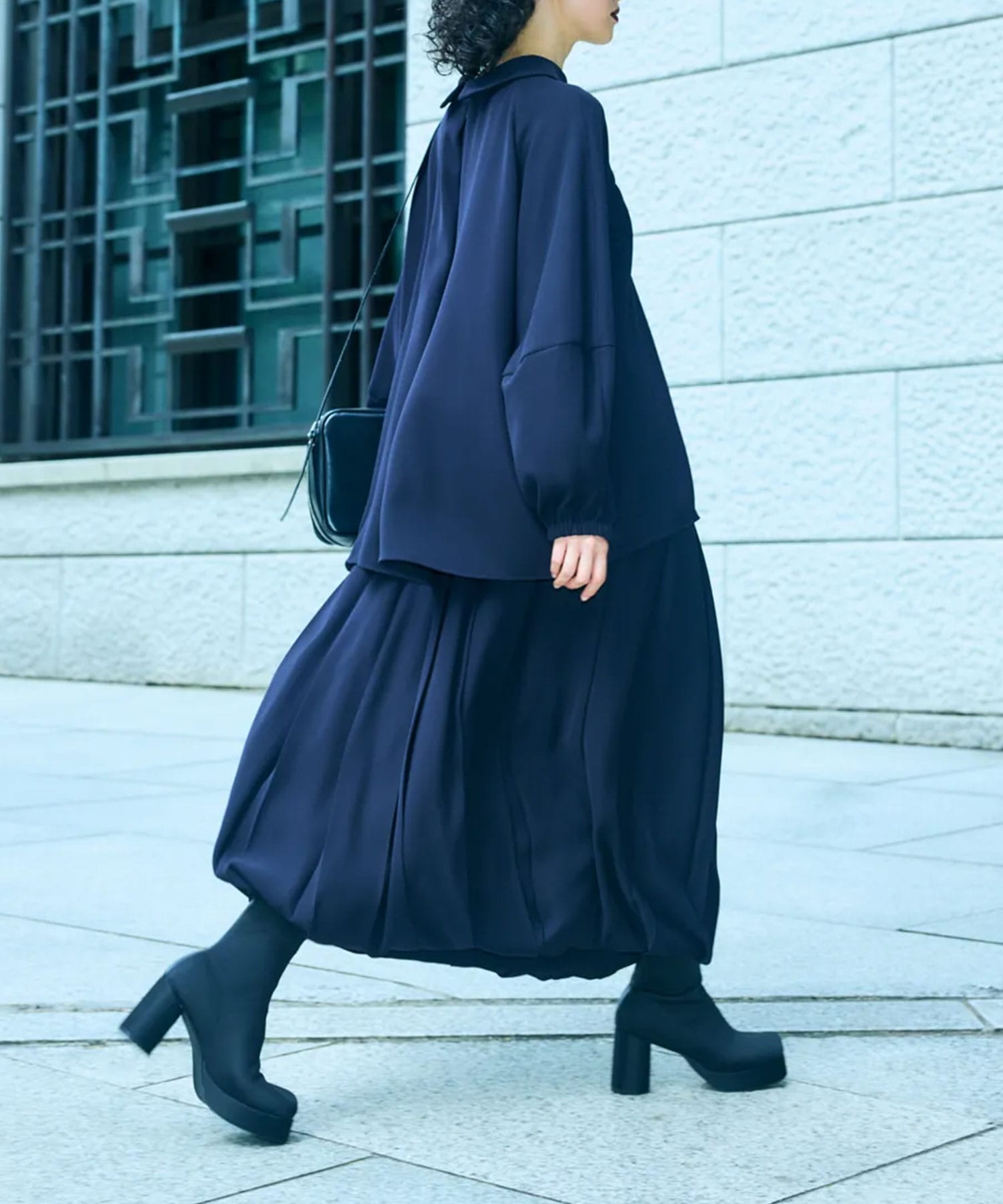 COCOON PLEATS-SKIRT ENFOLD