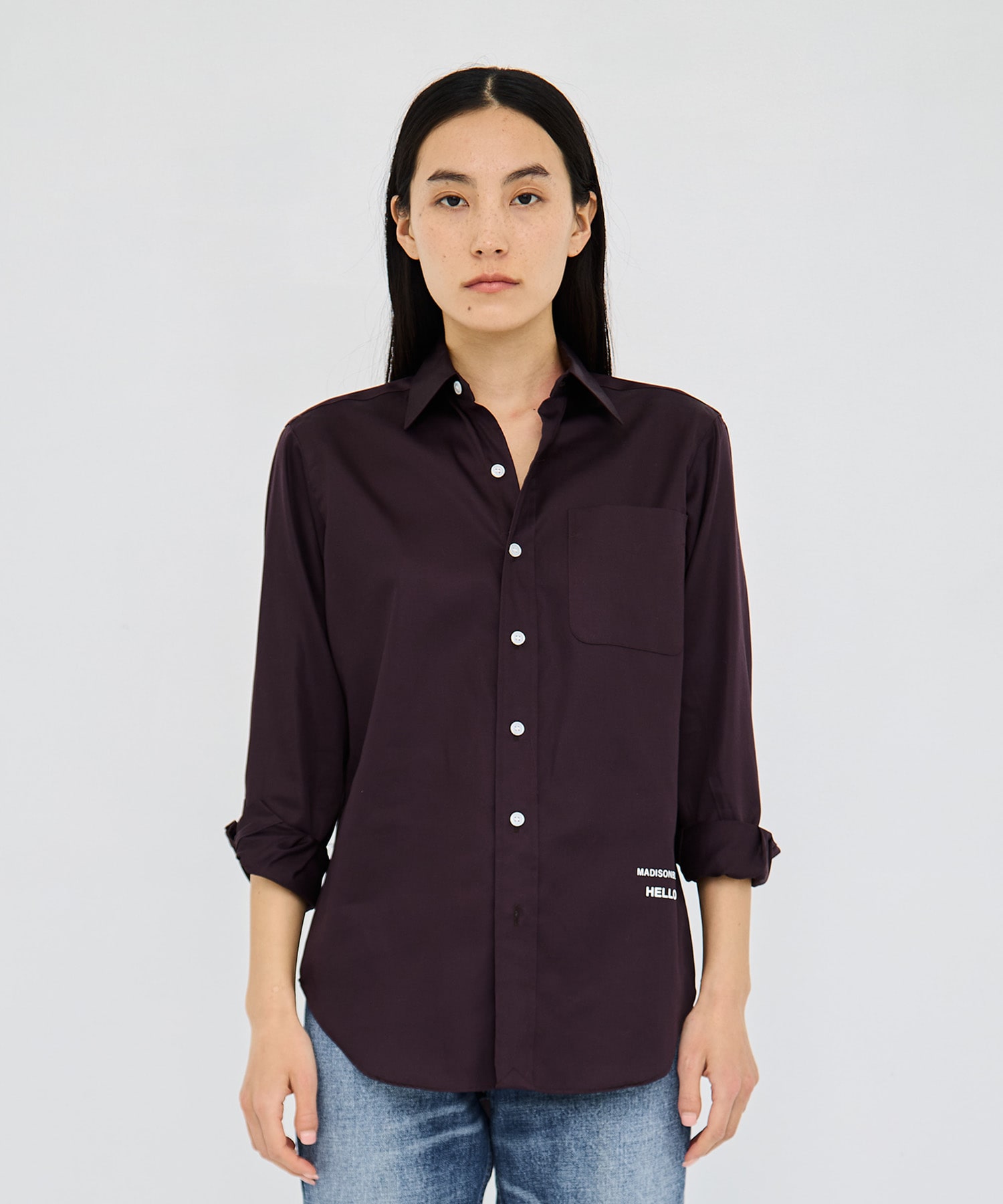 TRANE L/S SHIRT SATIN MADISONBLUE