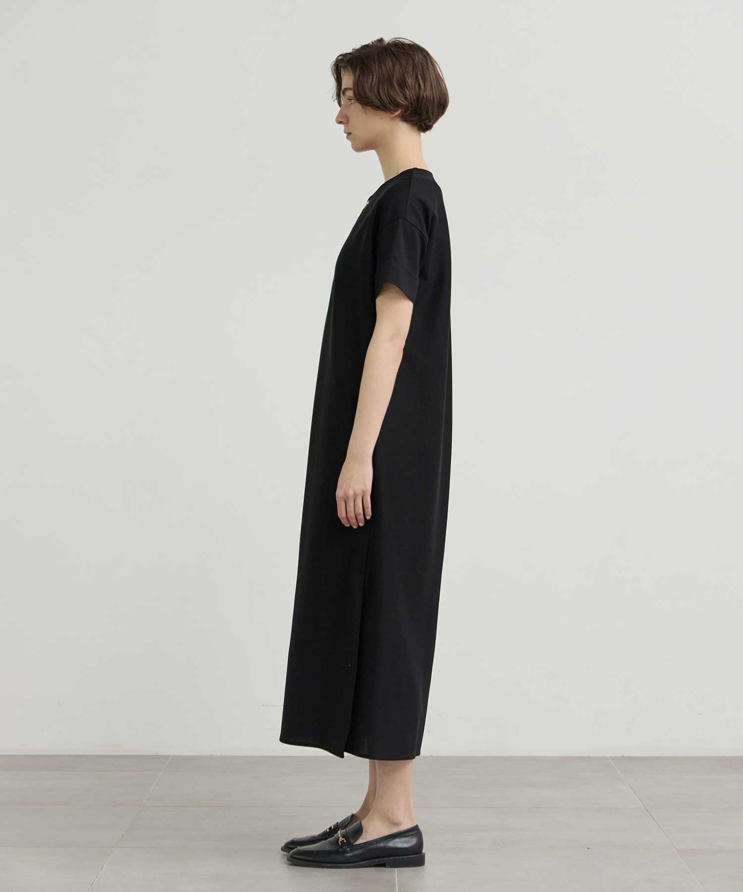 RERACS FRONT TUCK HENLY NECK DRESS THE RERACS