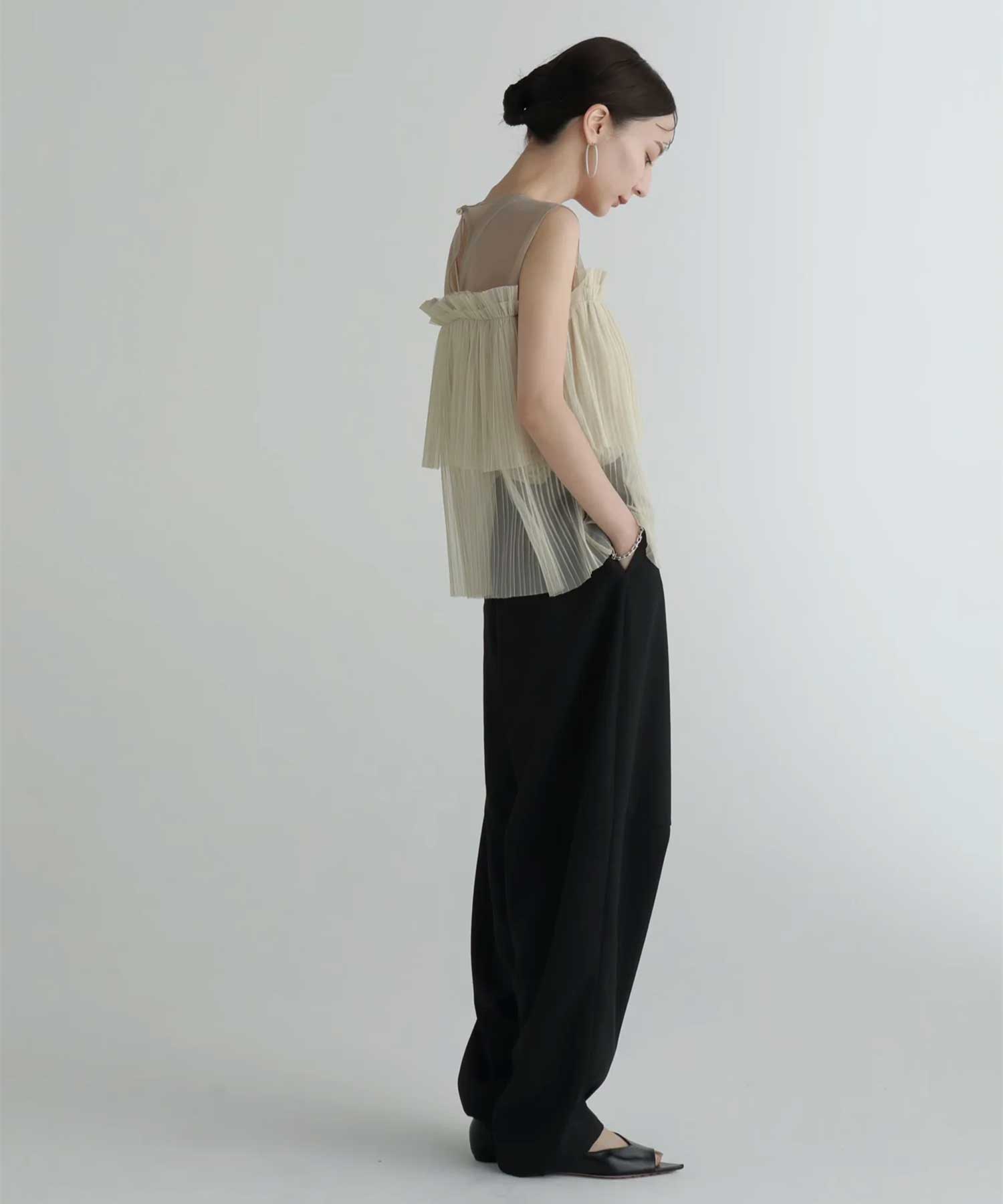 tulle pleats tiered tops Louren