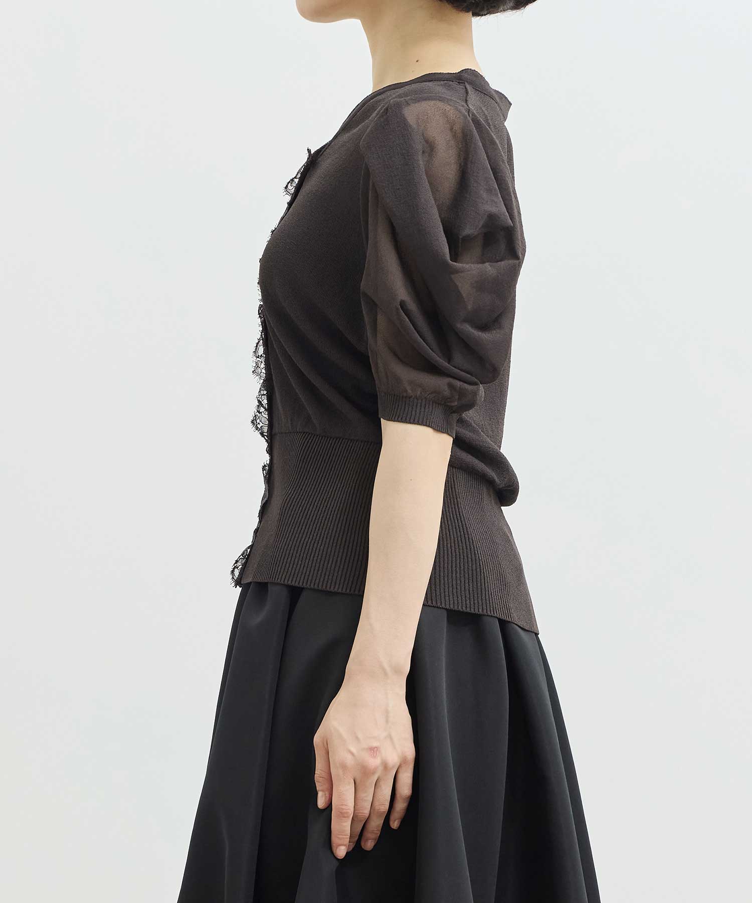 Harf Sleeve Lace Knit Cardigan THE TOKYO
