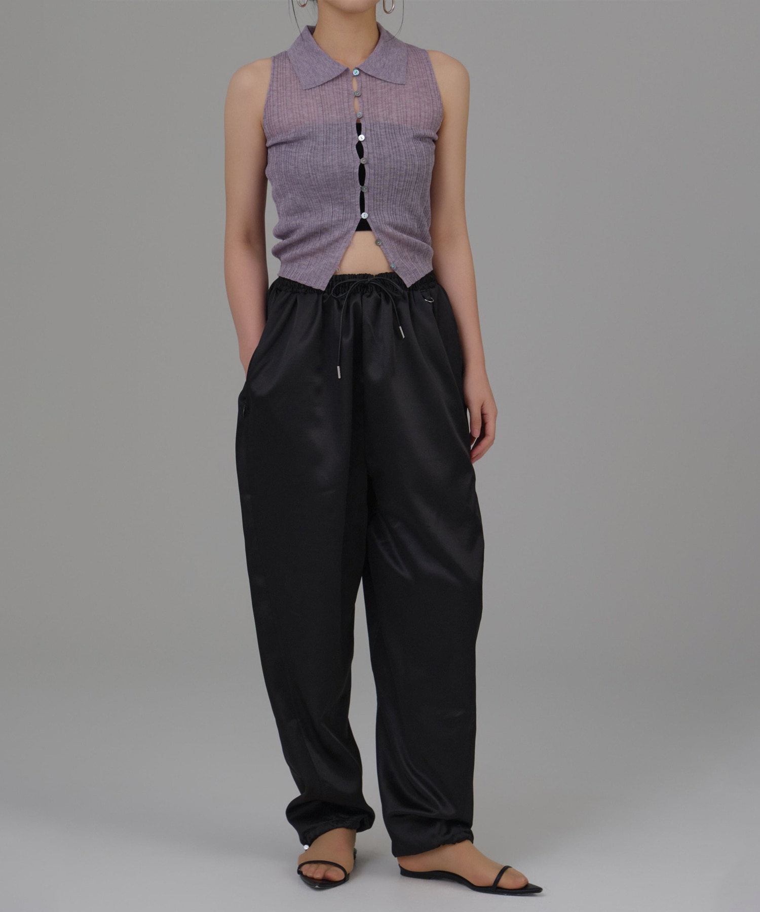 【WEB限定】shantung easy pants Louren