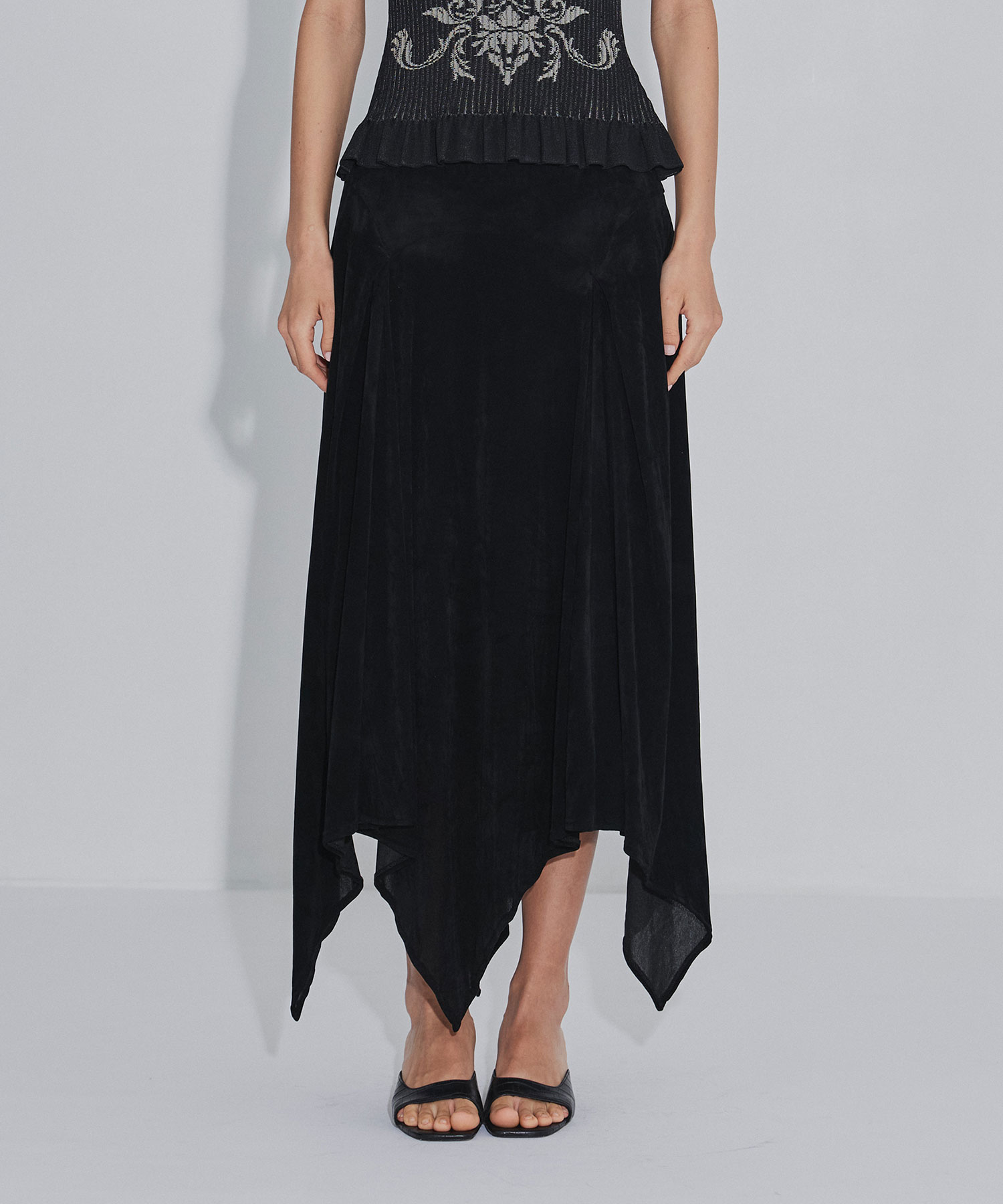 VELVET TULLE GATHERED SKIRT FETICO
