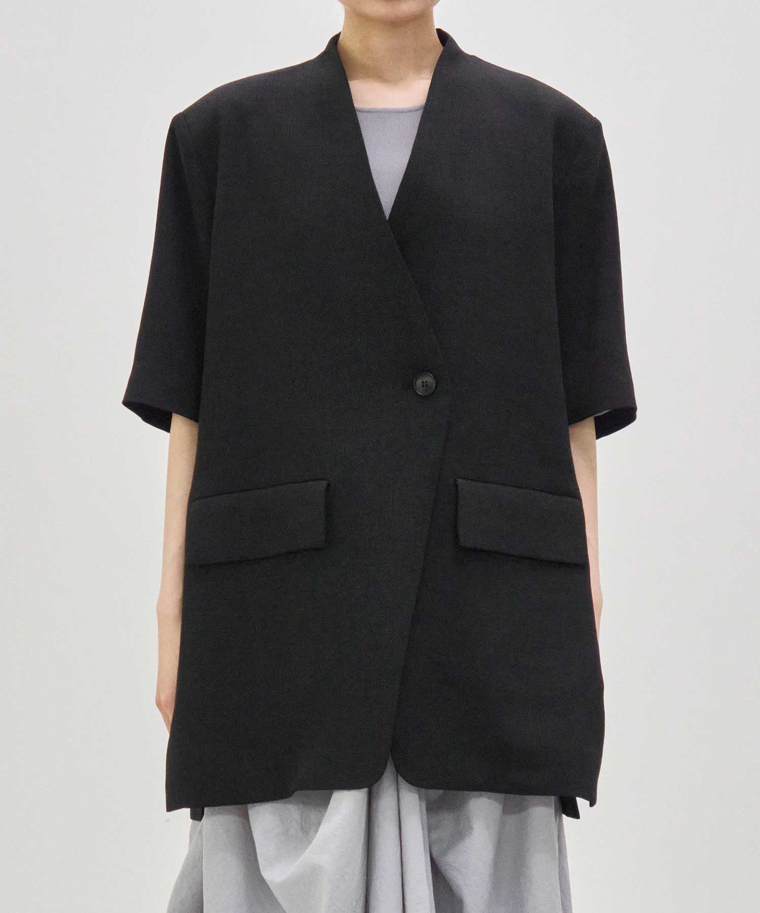 別注 side slit harf sleeve jacket Louren