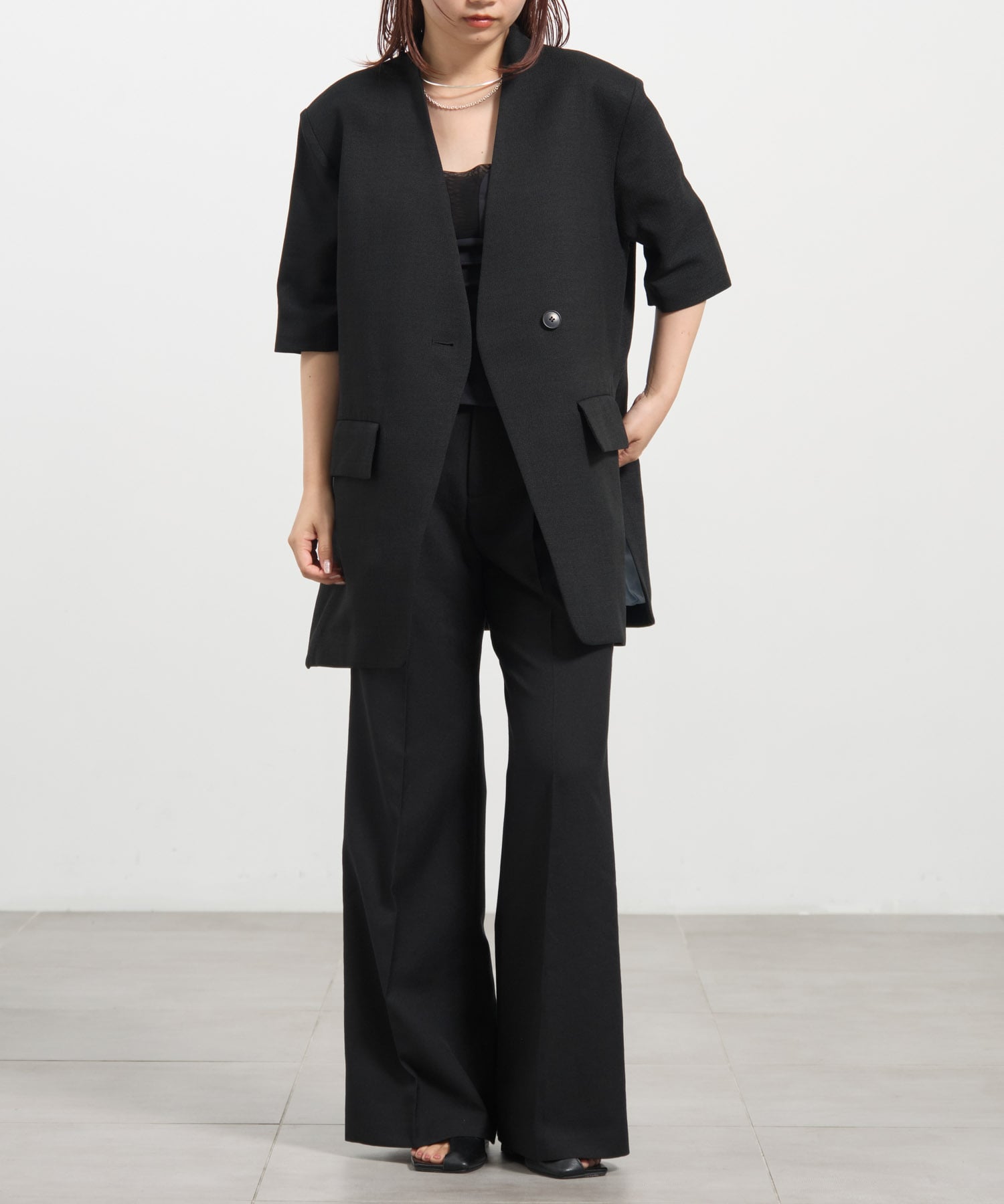 別注 side slit half sleeve jacket Louren
