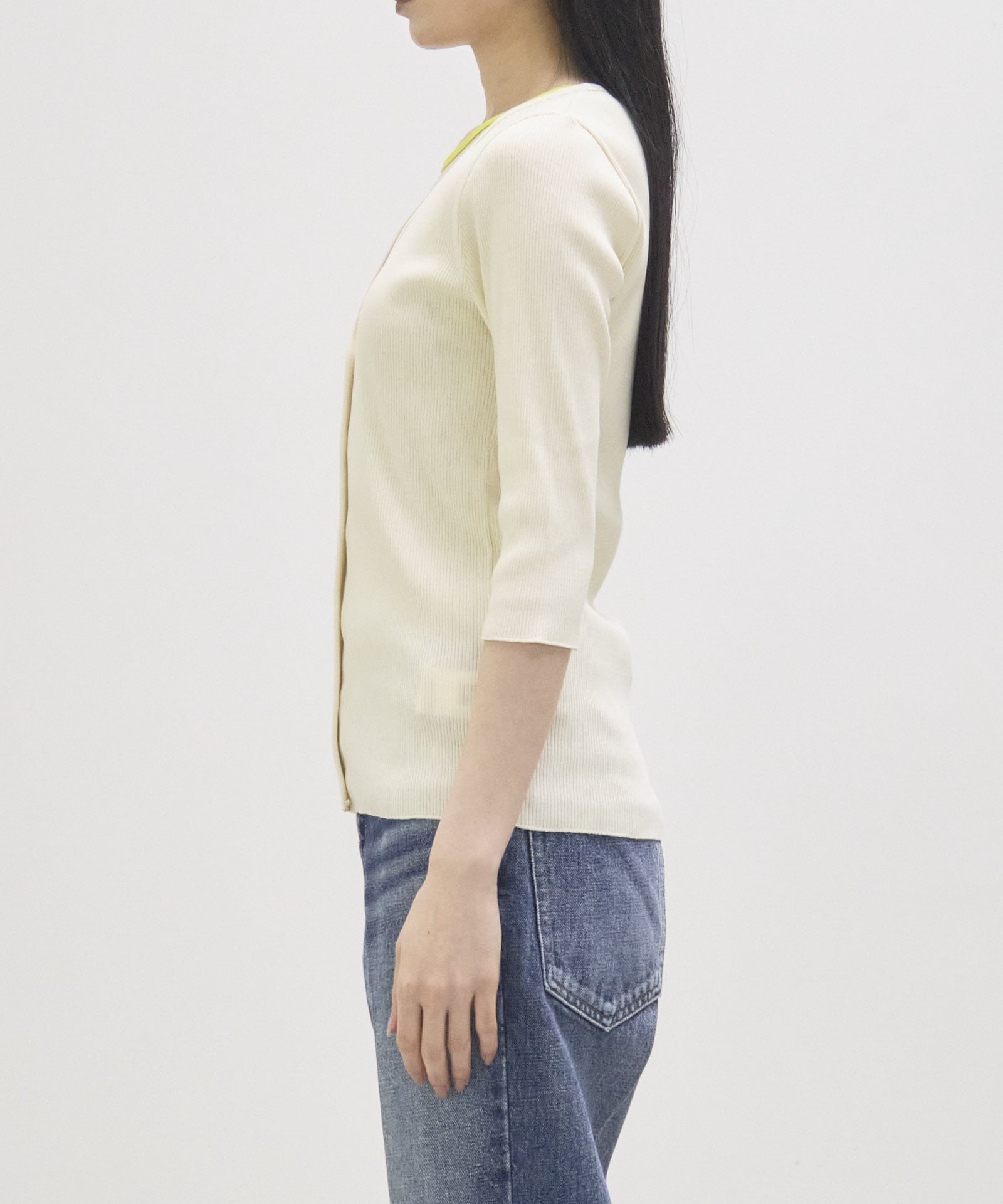 V Neck 3/4 Sleeve Cardigan GOOD PEOPLE GOOD STITCHING GOOD PRODUCT