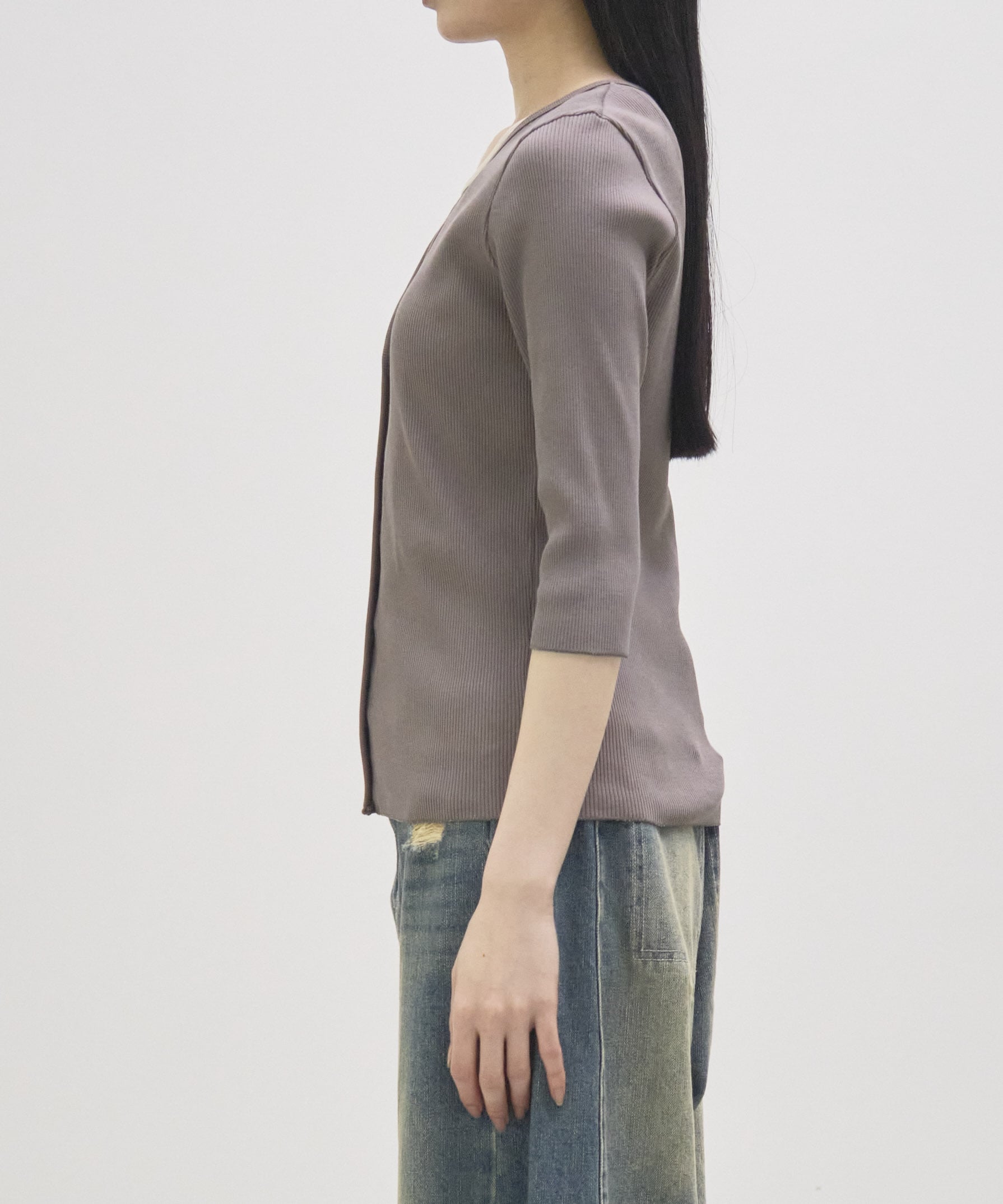 V Neck 3/4 Sleeve Cardigan GOOD PEOPLE GOOD STITCHING GOOD PRODUCT