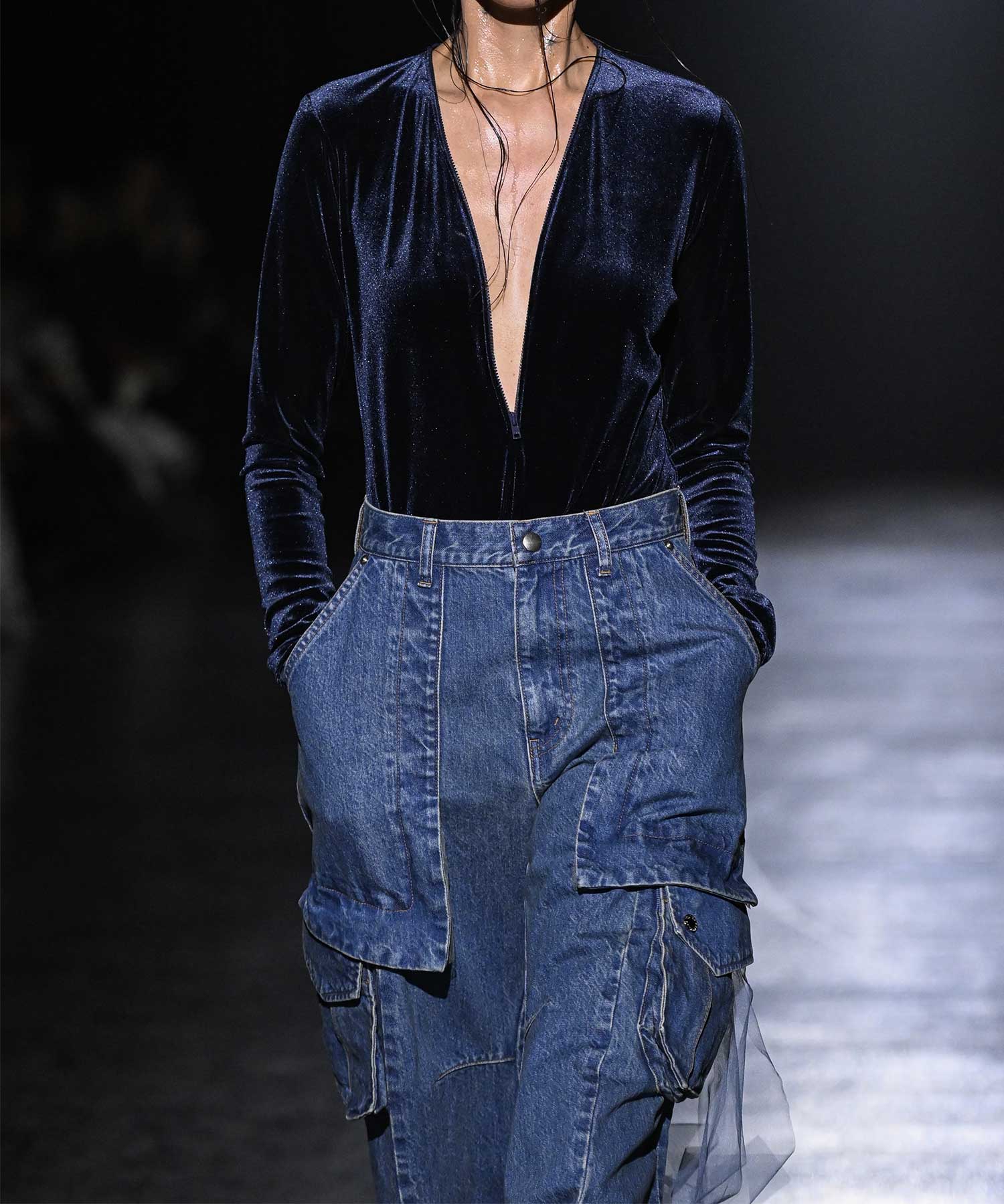 CP-25183 Denim Cargo Pants Chika Kisada