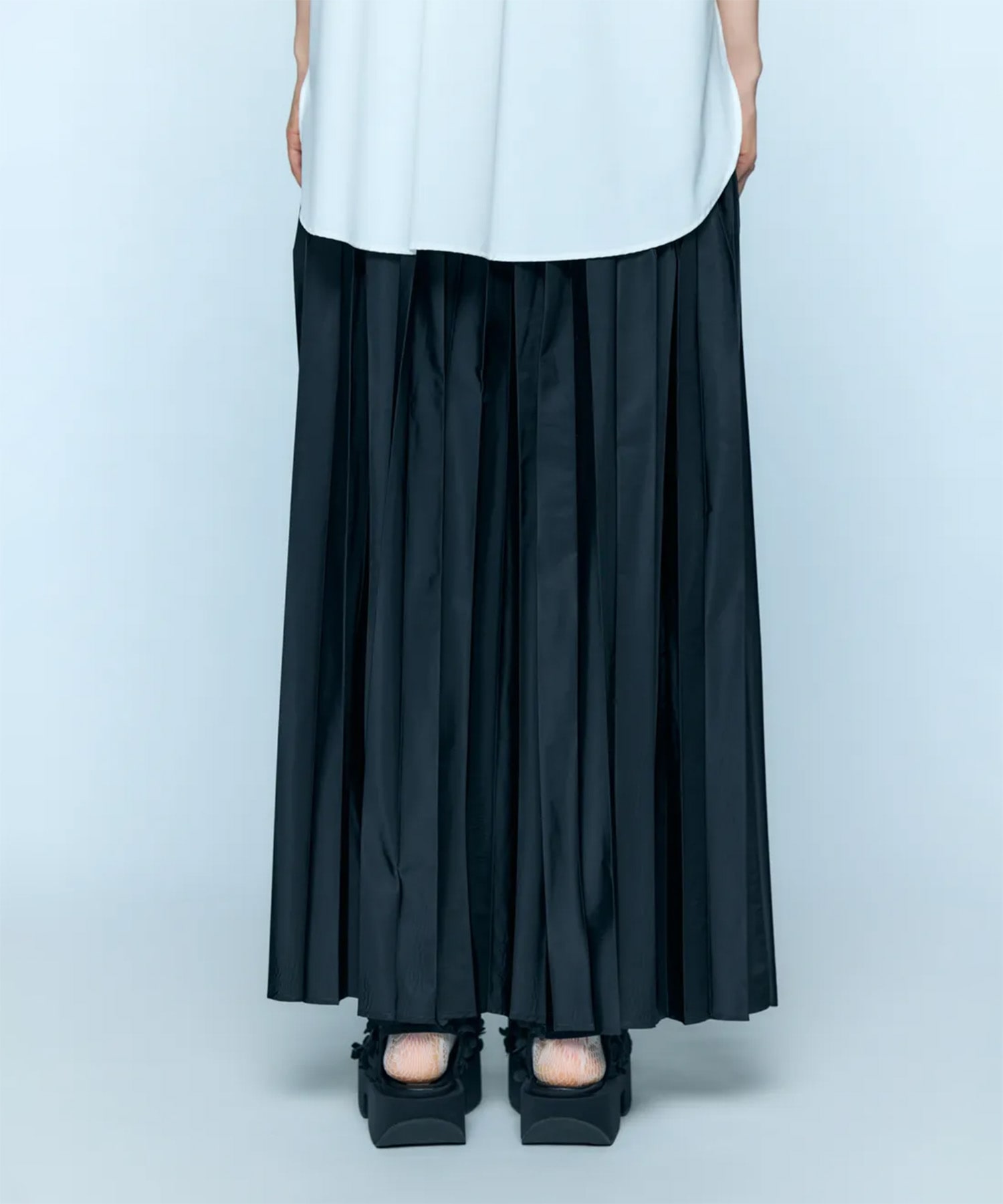 SQUARE-PLEATS SKIRT ENFOLD