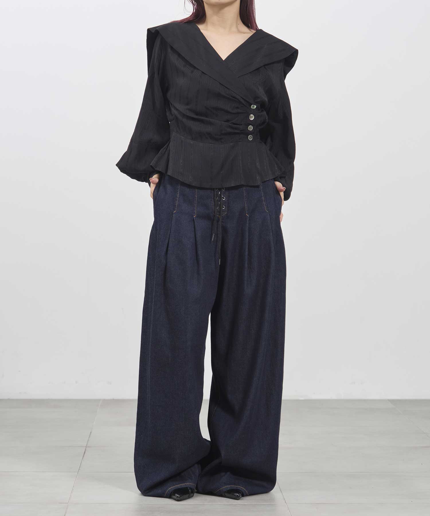 Pleated wide-legged jeans FETICO