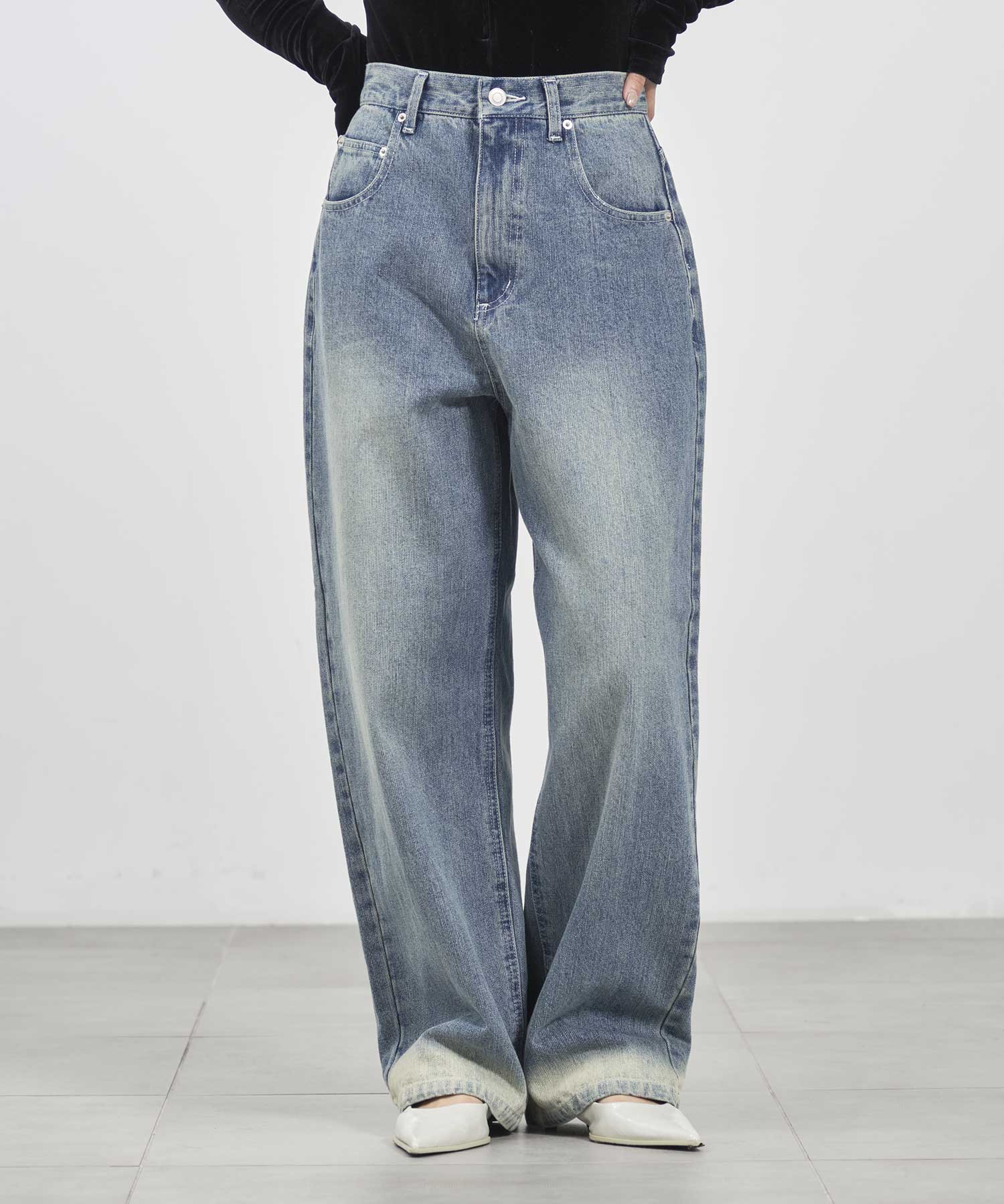 bleach hem denim Louren