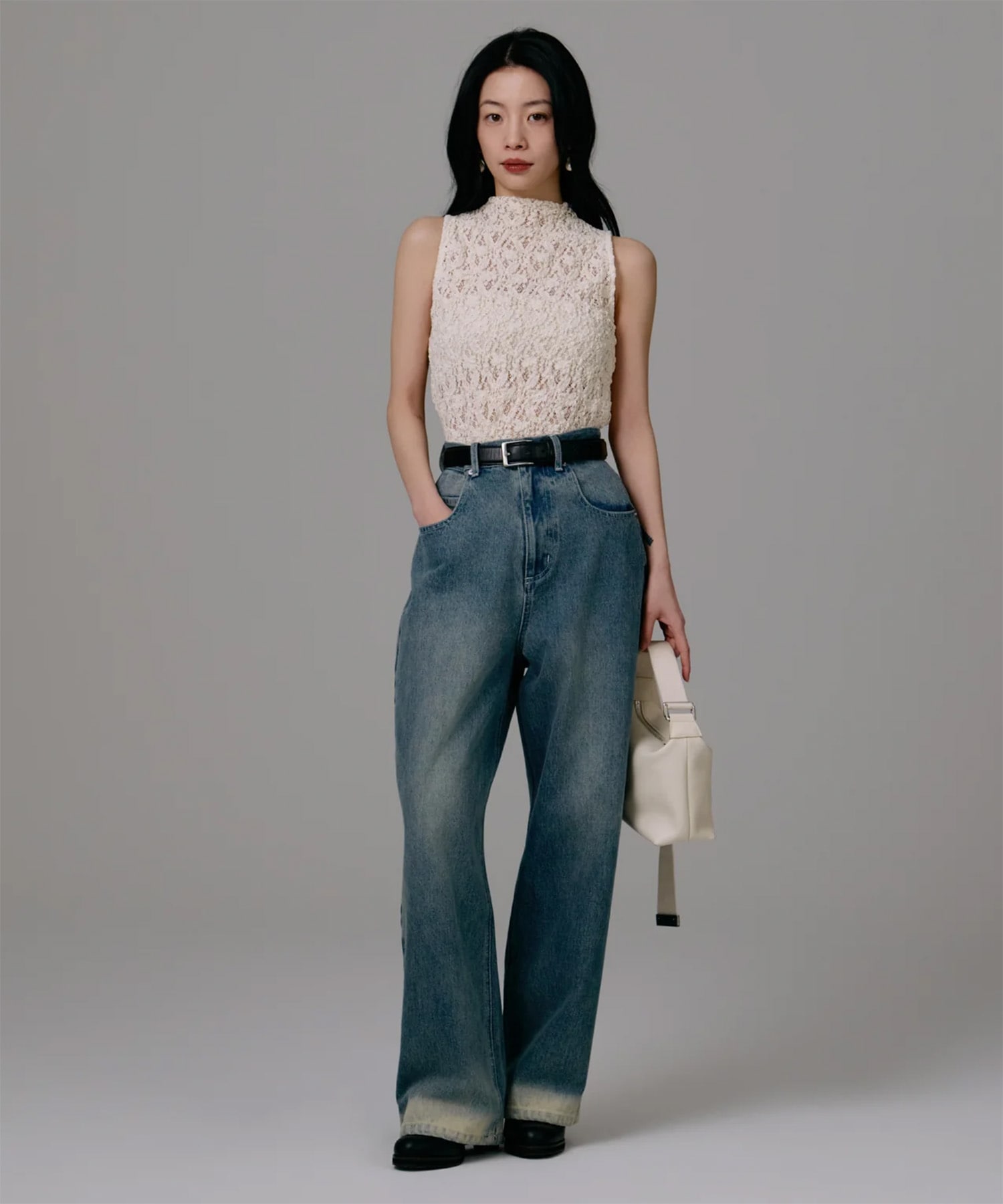bleach hem denim Louren